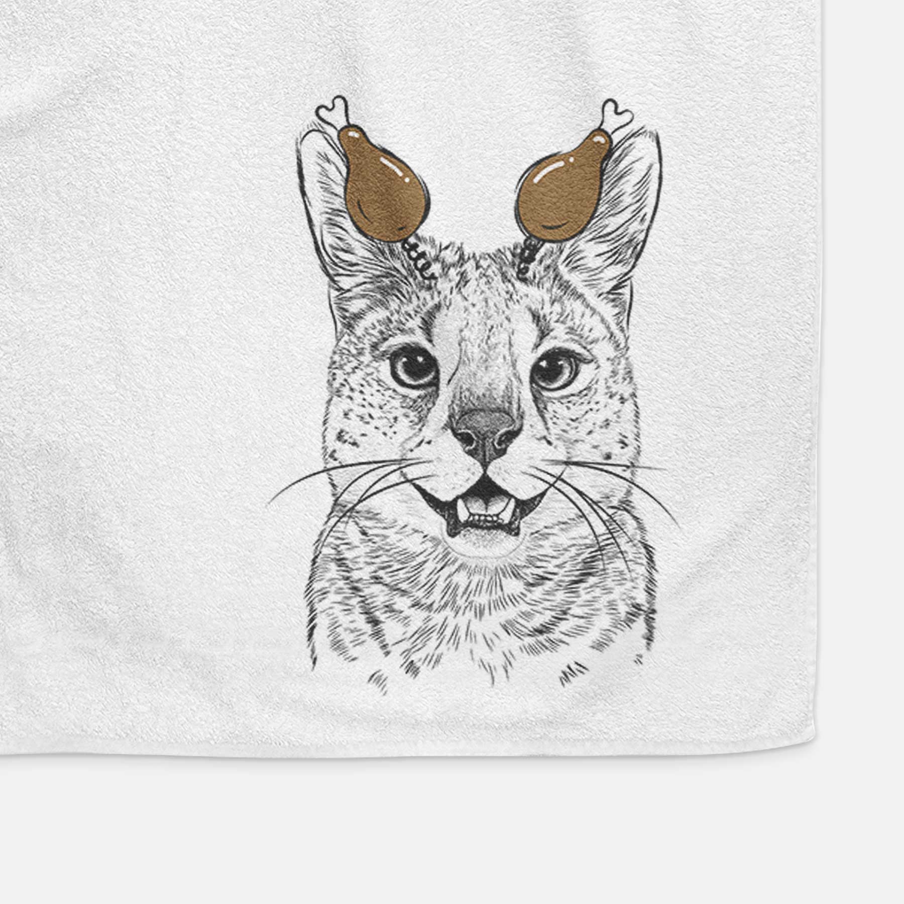 Lucky the Serval Cat Decorative Hand Towel