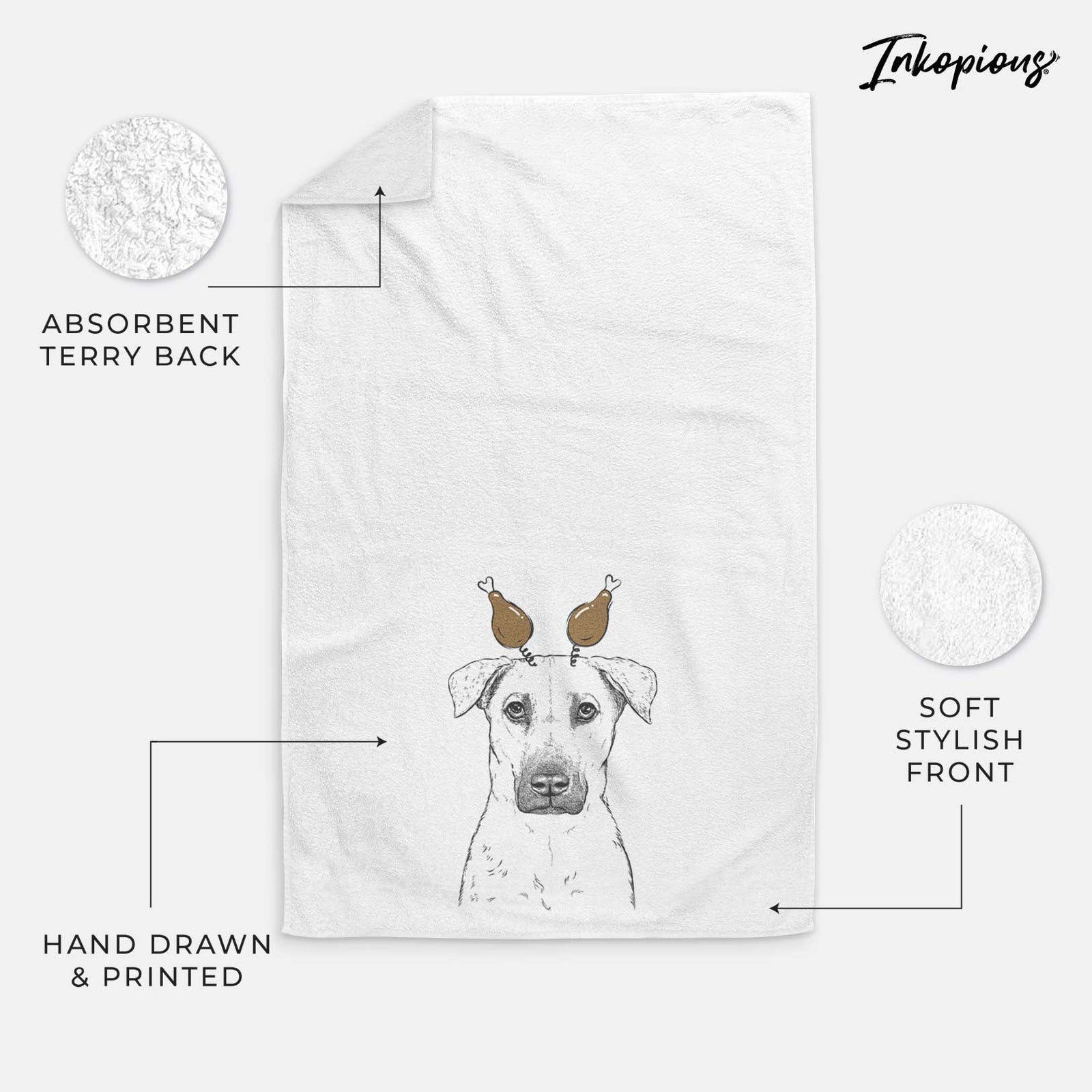 Luna the Black Mouth Cur Decorative Hand Towel