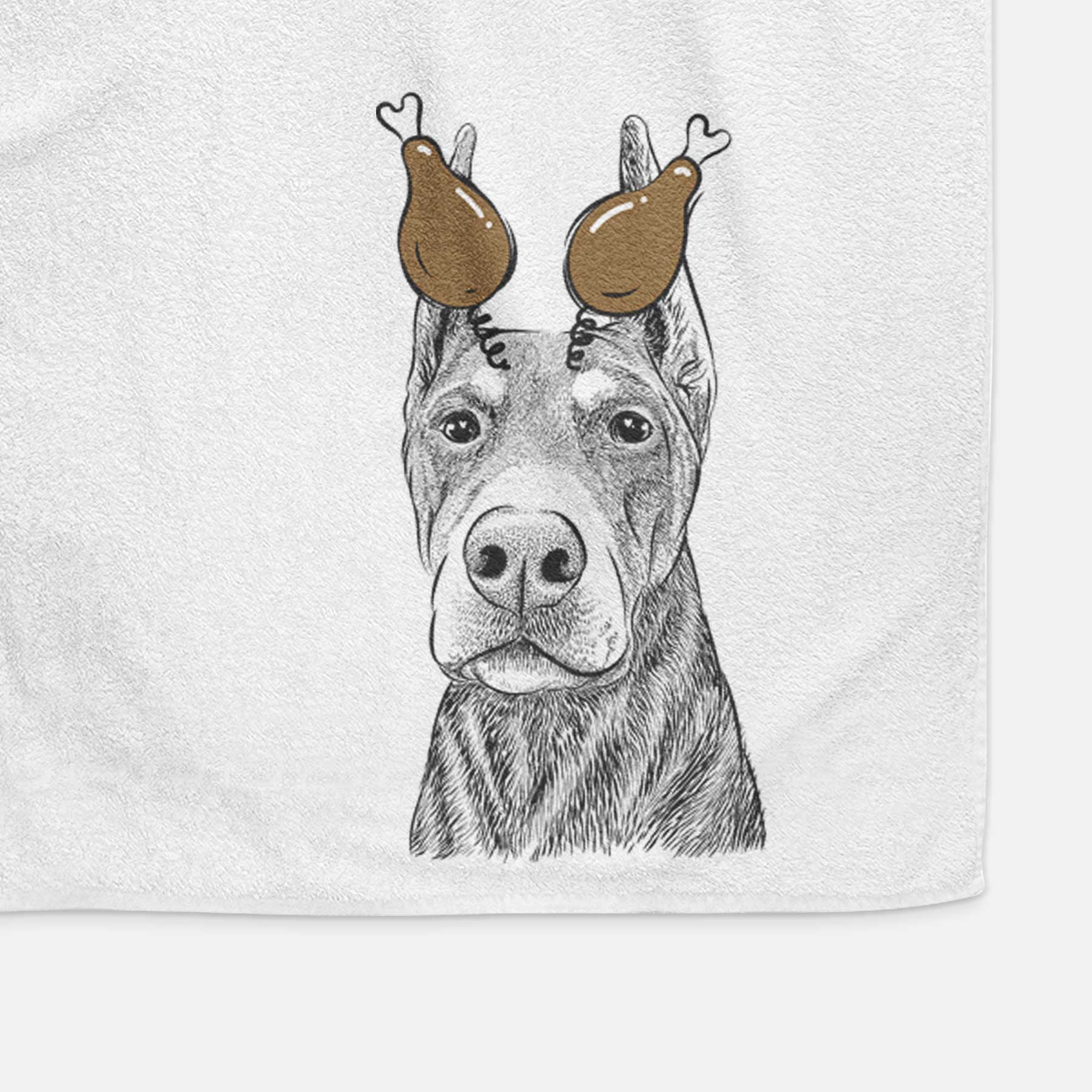 Luna the Doberman Pinscher Decorative Hand Towel