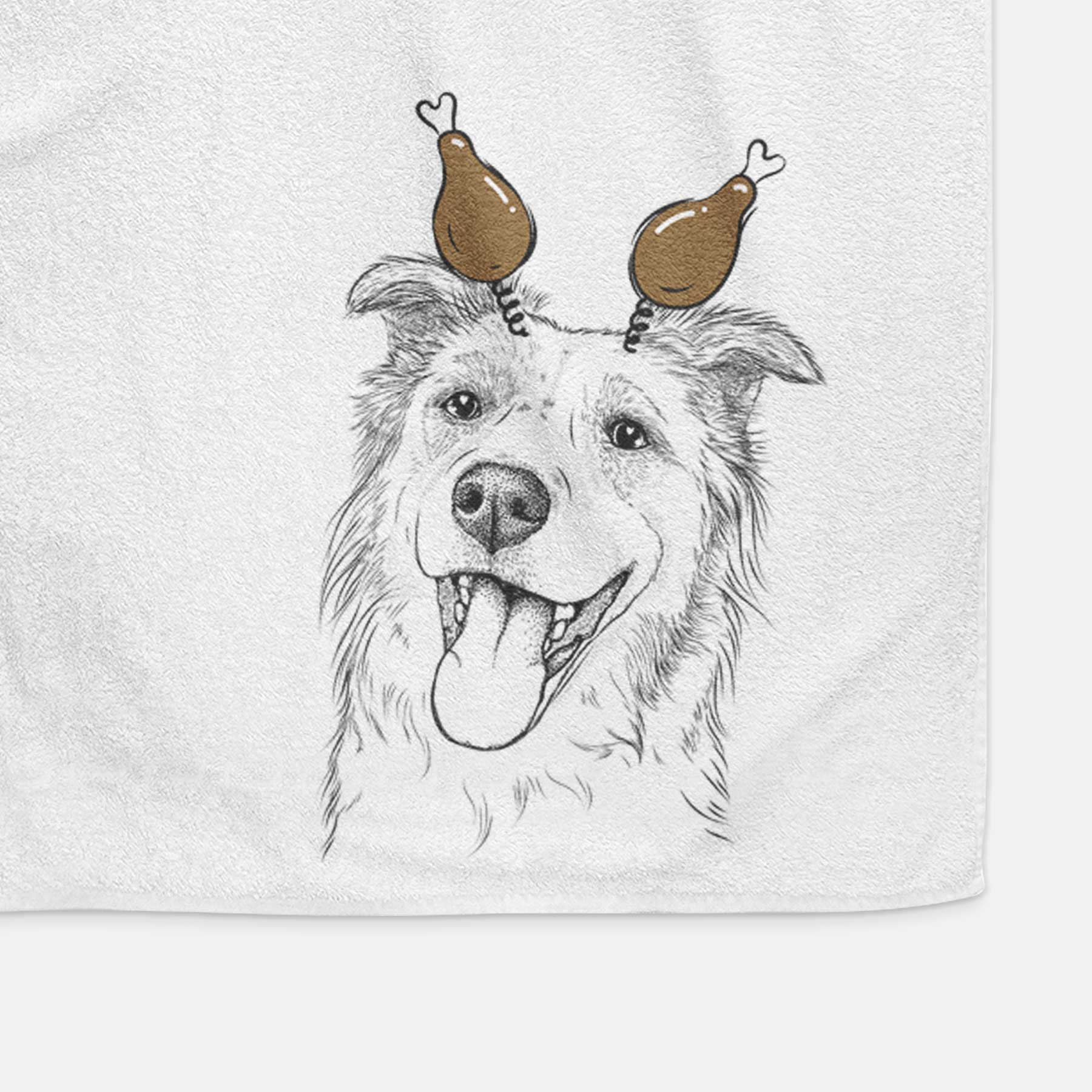 Macaroni the Border Collie Decorative Hand Towel