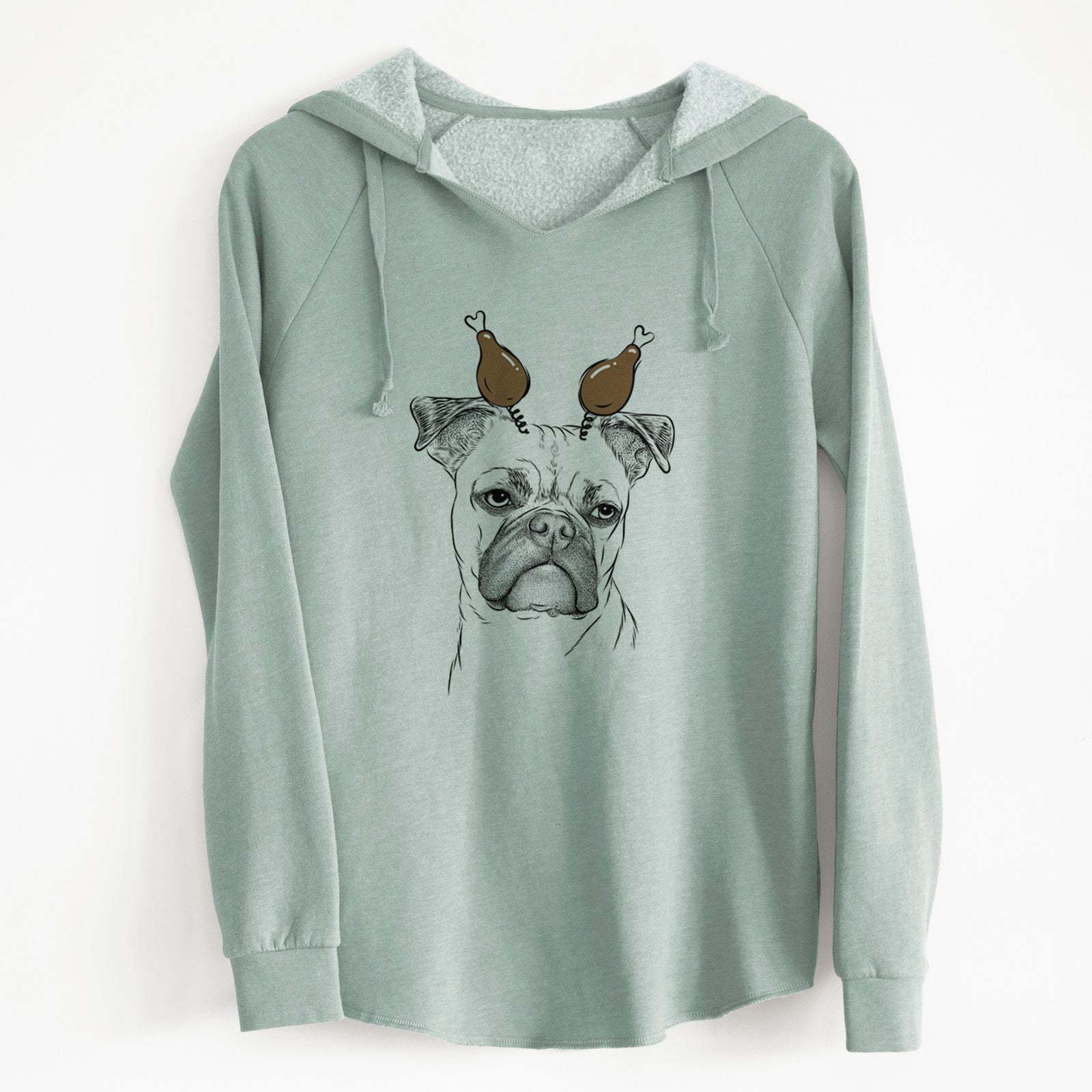 Thanksgiving Mack the Bugg (Boston Terrier/Pug) - Cali Wave Hooded Sweatshirt