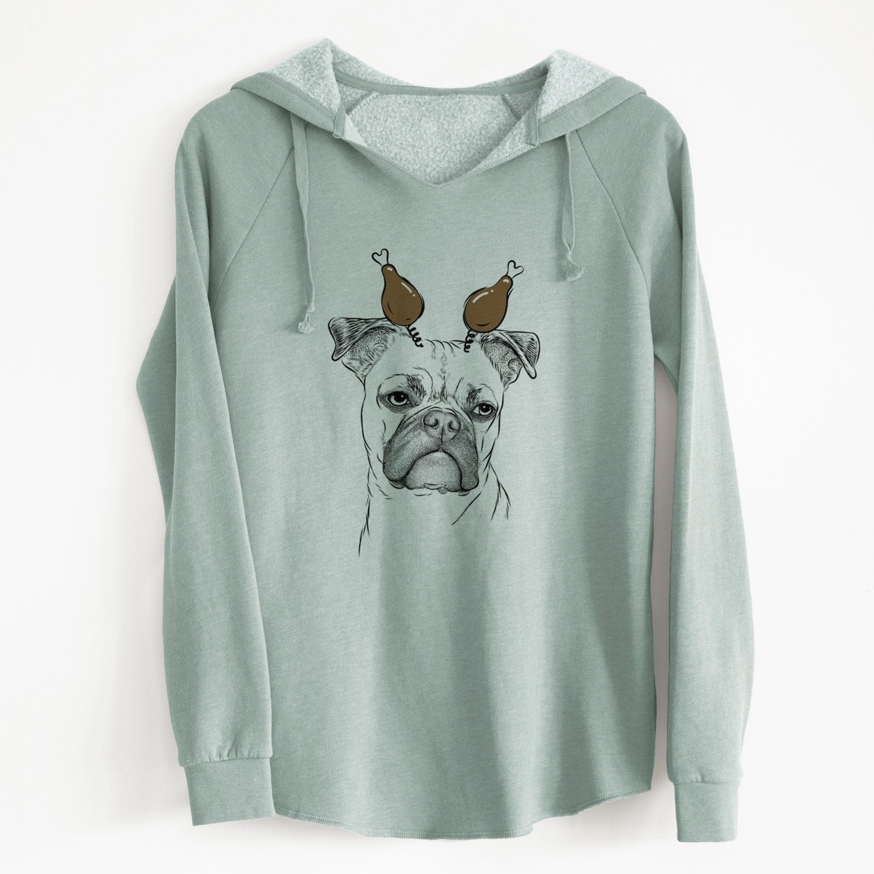 Thanksgiving Mack the Bugg (Boston Terrier/Pug) - Cali Wave Hooded Sweatshirt