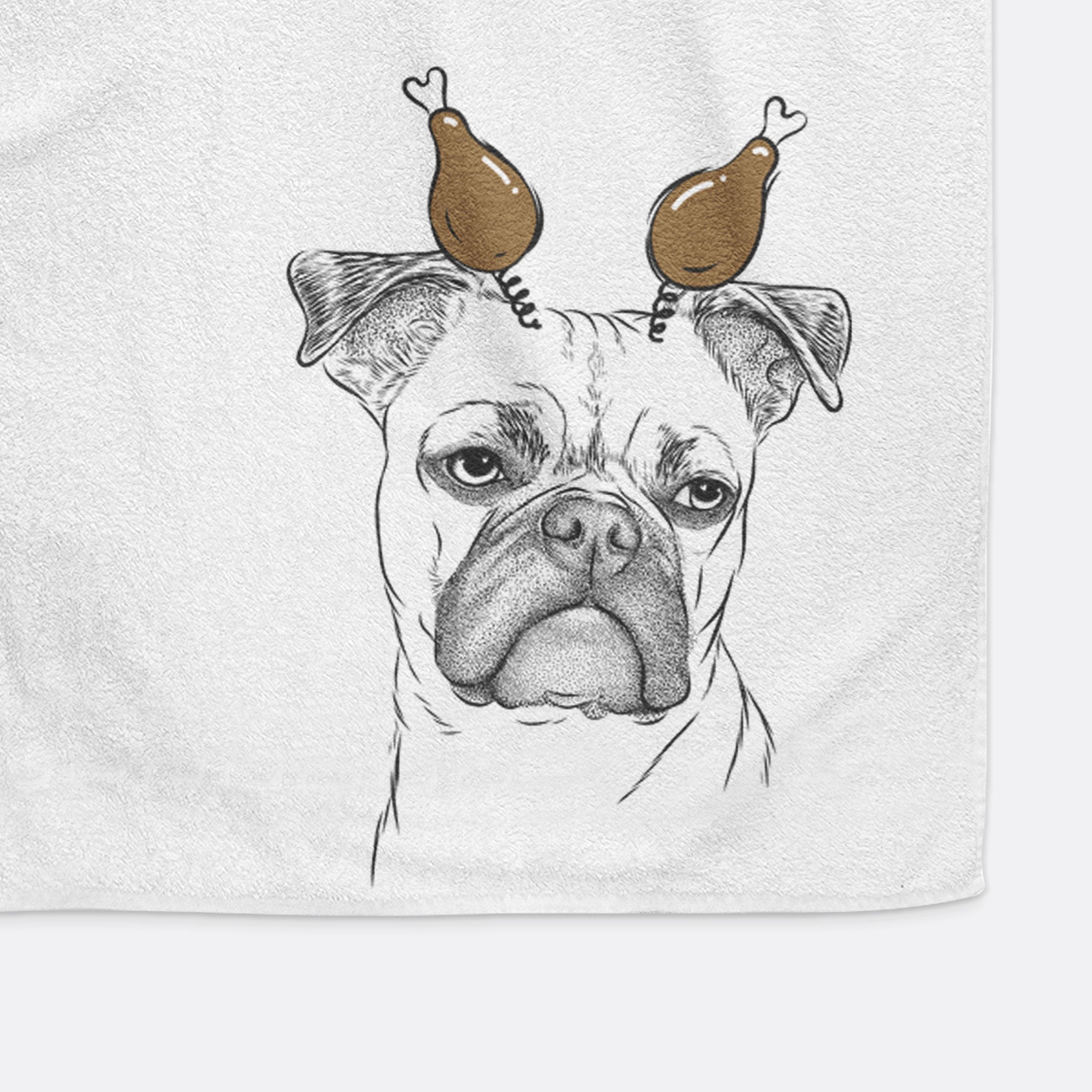 Mack the Bugg (Boston Terrier/Pug) Decorative Hand Towel