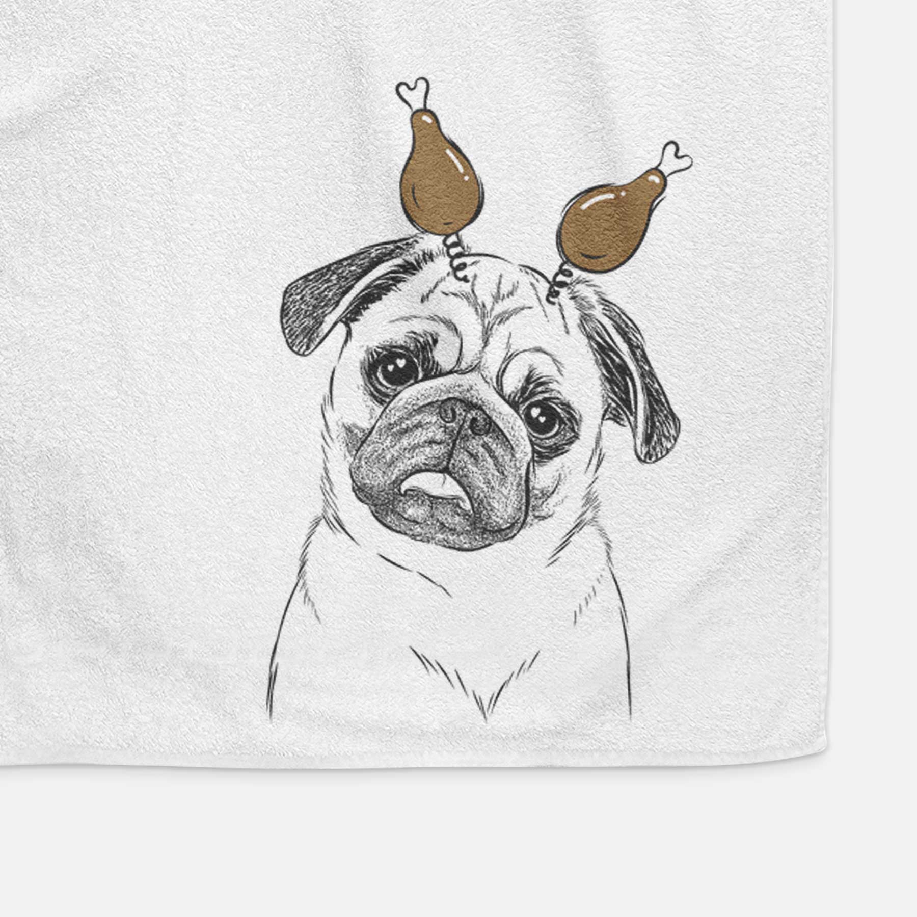 Macy the Pug Decorative Hand Towel