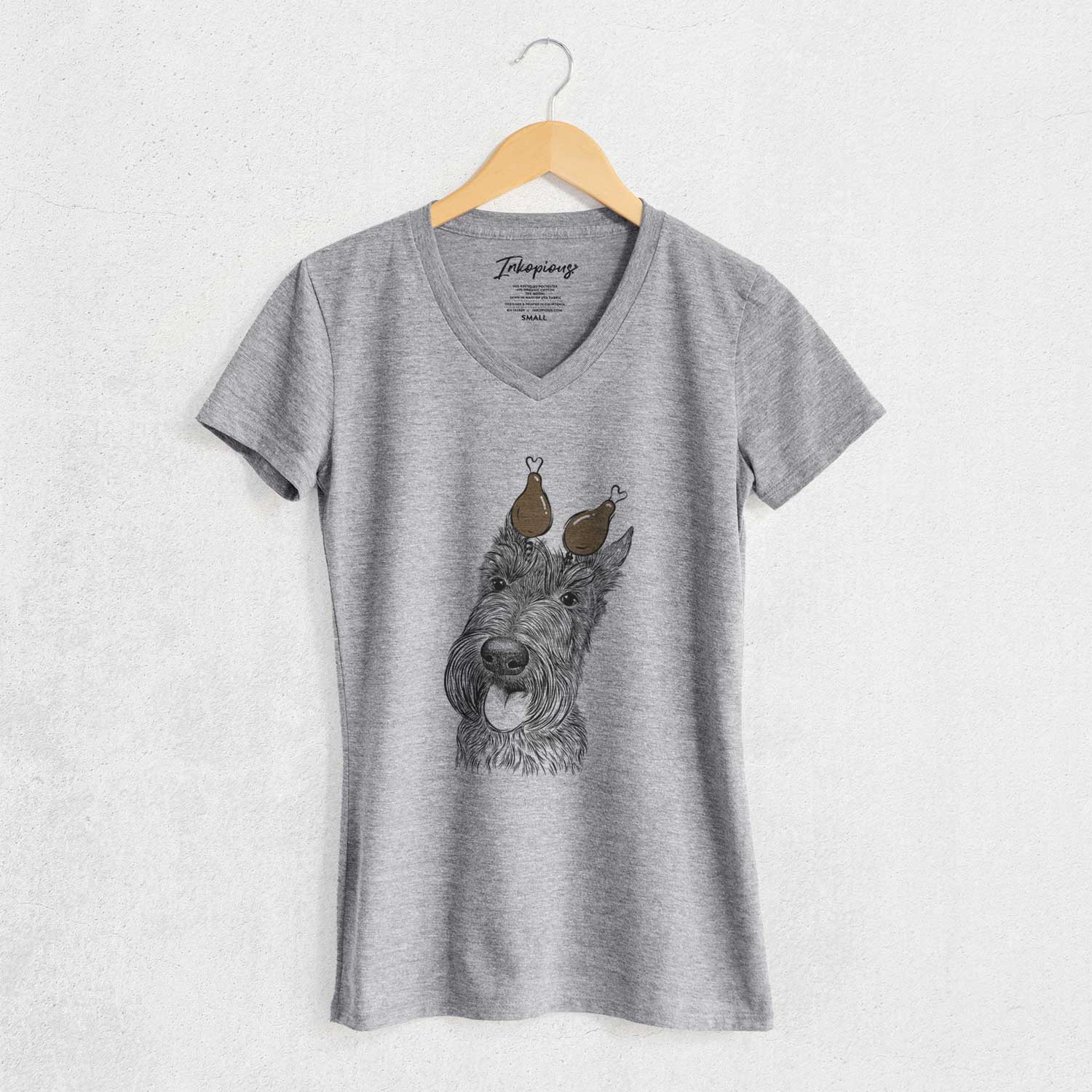 Thanksgiving Magnus the Scottish Terrier - Women's V-neck Shirt