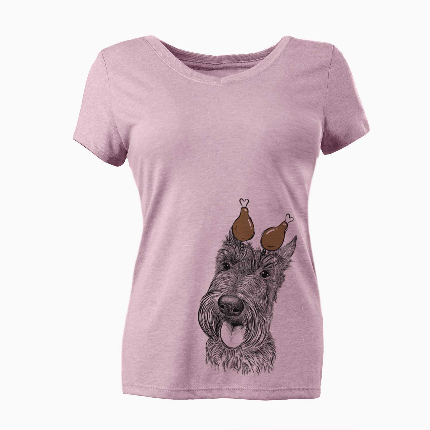 Thanksgiving Magnus the Scottish Terrier - Women's V-neck Shirt