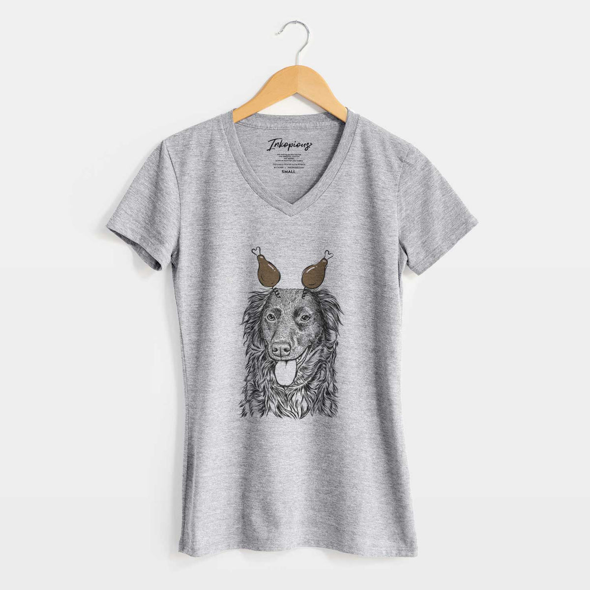 Thanksgiving Maisie Mae the Aussiedor - Women's V-neck Shirt