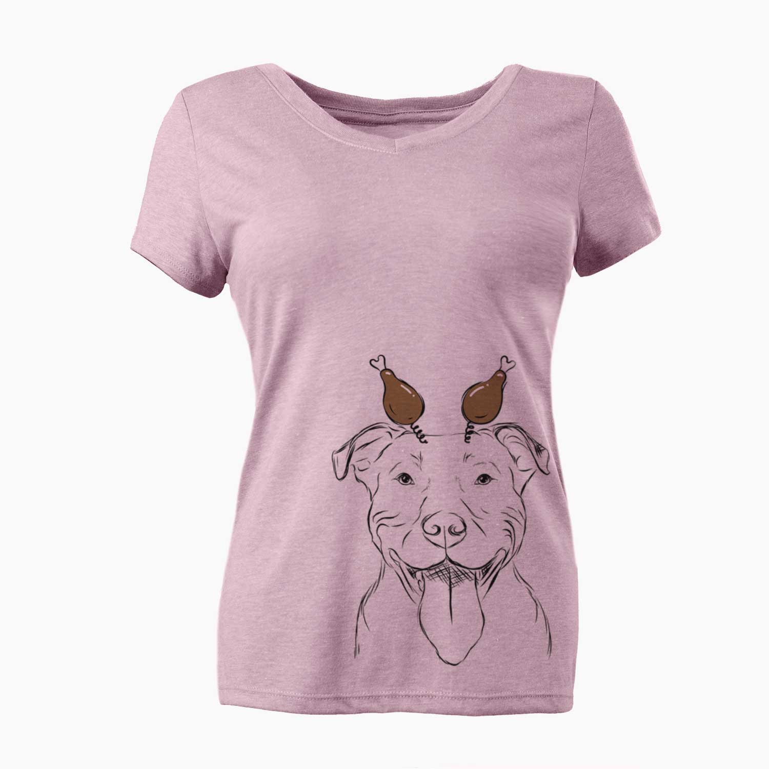 Thanksgiving Major the Pitbull - Women's V-neck Shirt