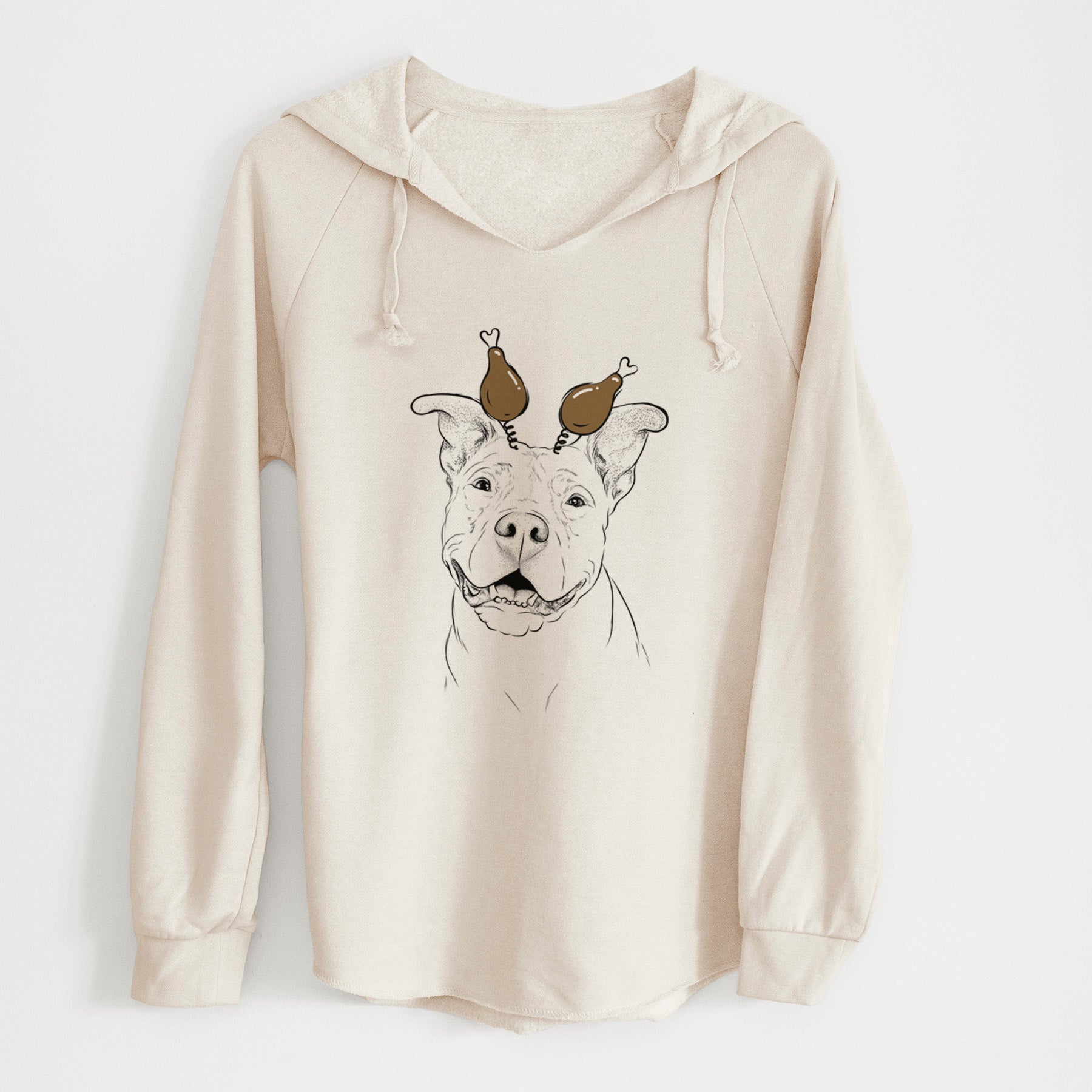 Thanksgiving Malibu the Staffordshire Terrier/Pitbull Mix - Cali Wave Hooded Sweatshirt