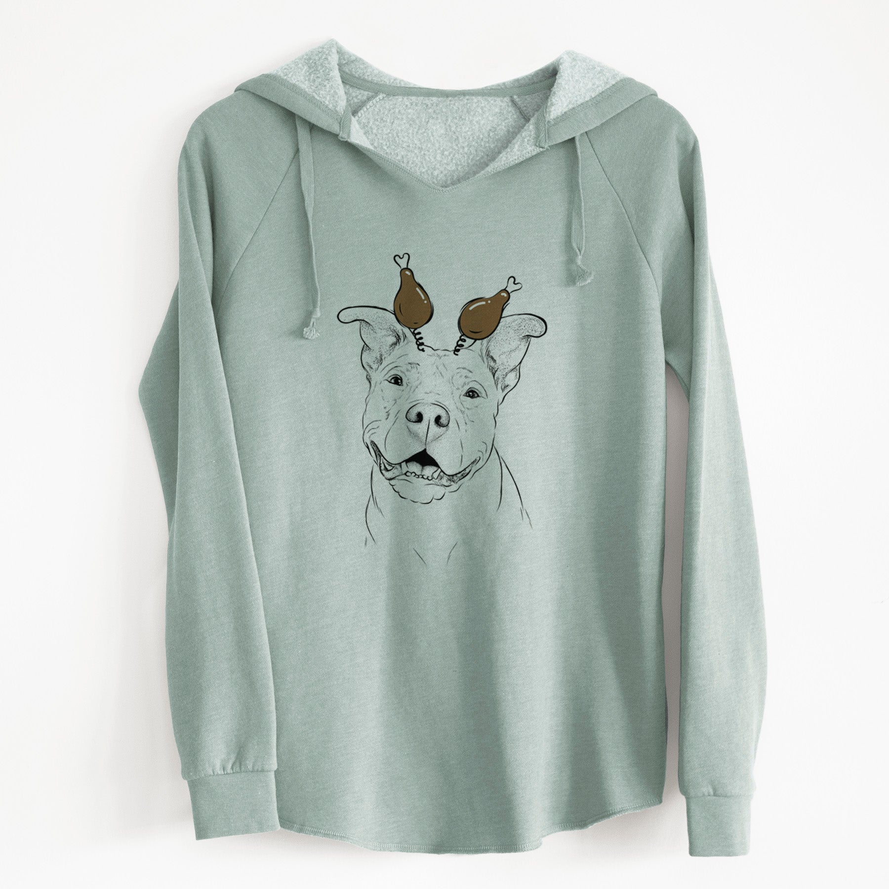 Thanksgiving Malibu the Staffordshire Terrier/Pitbull Mix - Cali Wave Hooded Sweatshirt