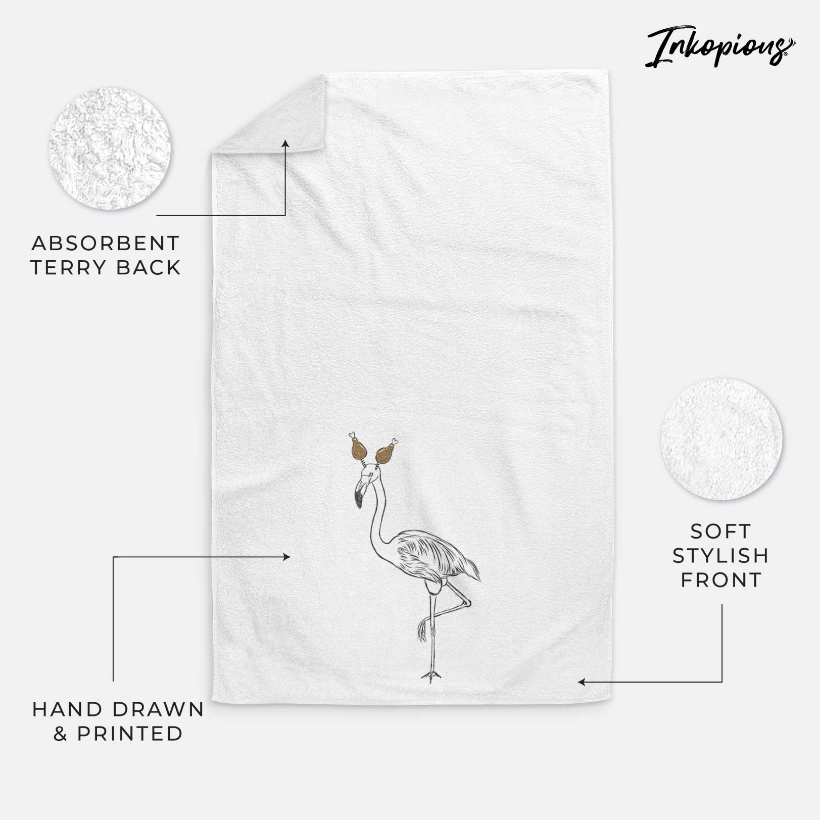 Mango the Flamingo Decorative Hand Towel