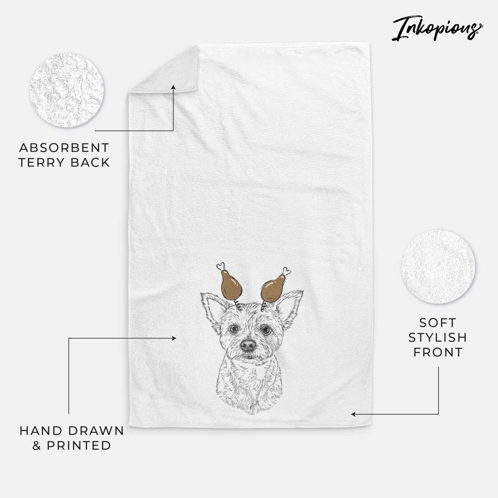 Mango the Yorker Cairn Terrier Mix Decorative Hand Towel