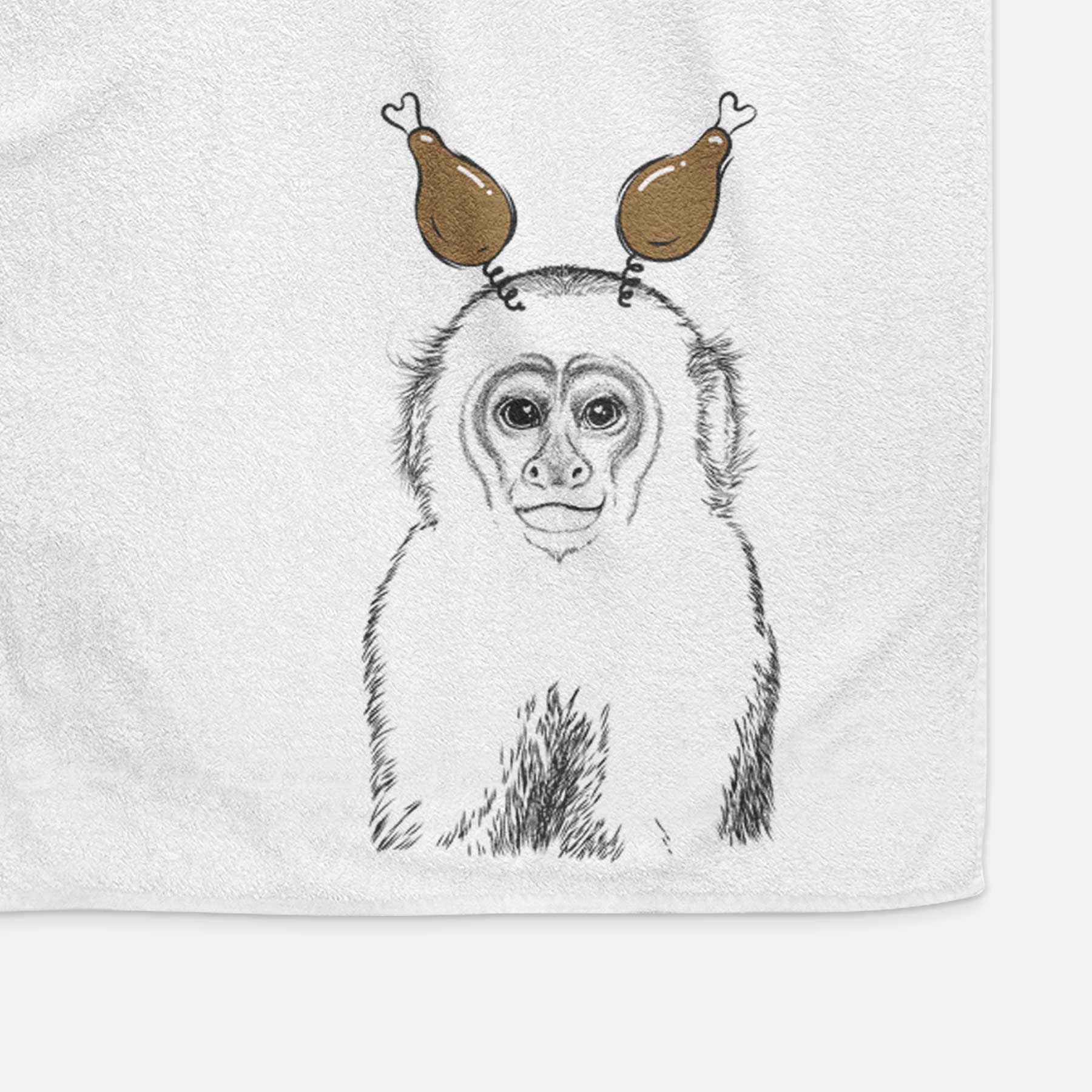 Marcel the Capuchin Monkey Decorative Hand Towel