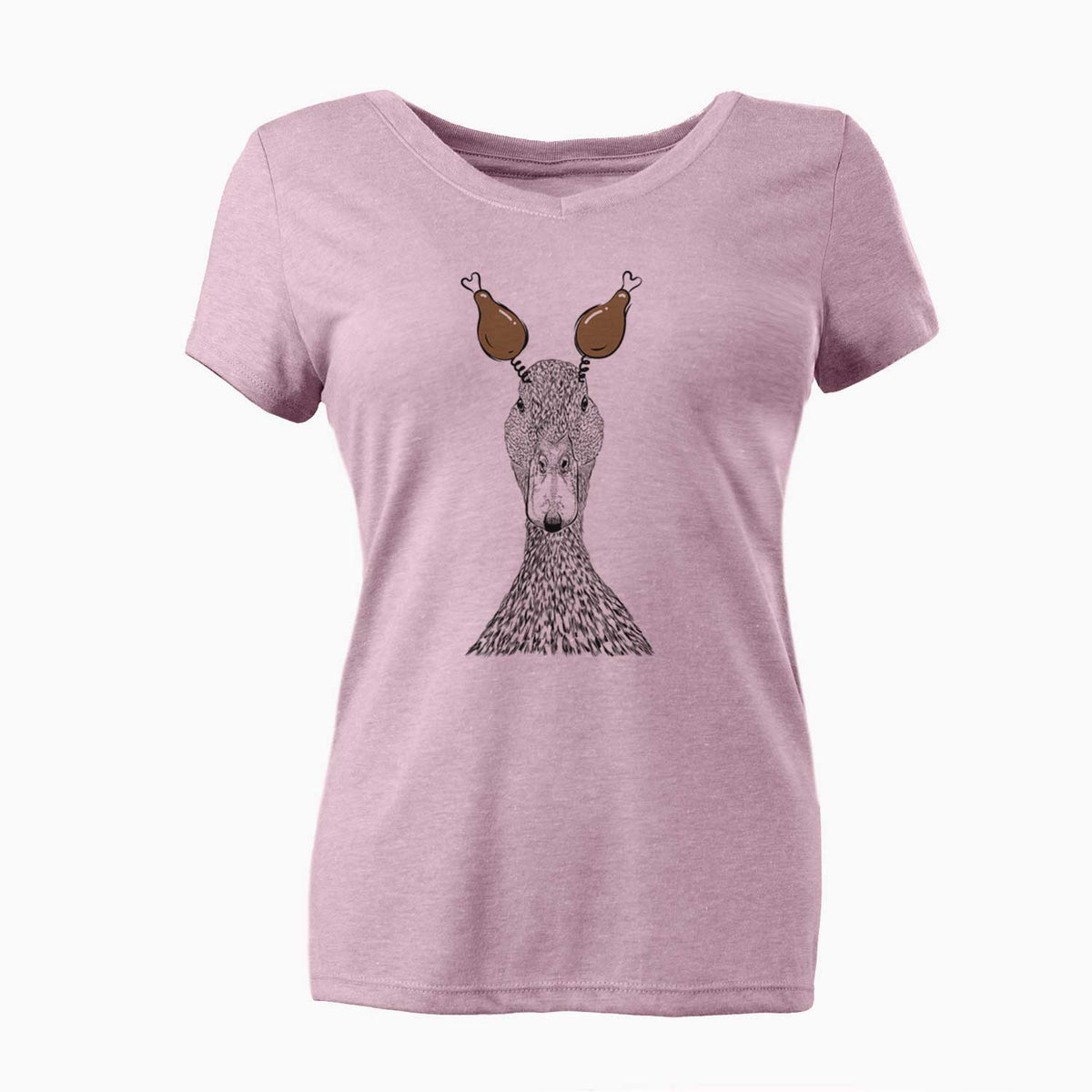 Thanksgiving Marge the Mallard Duck - Women's V-neck Shirt