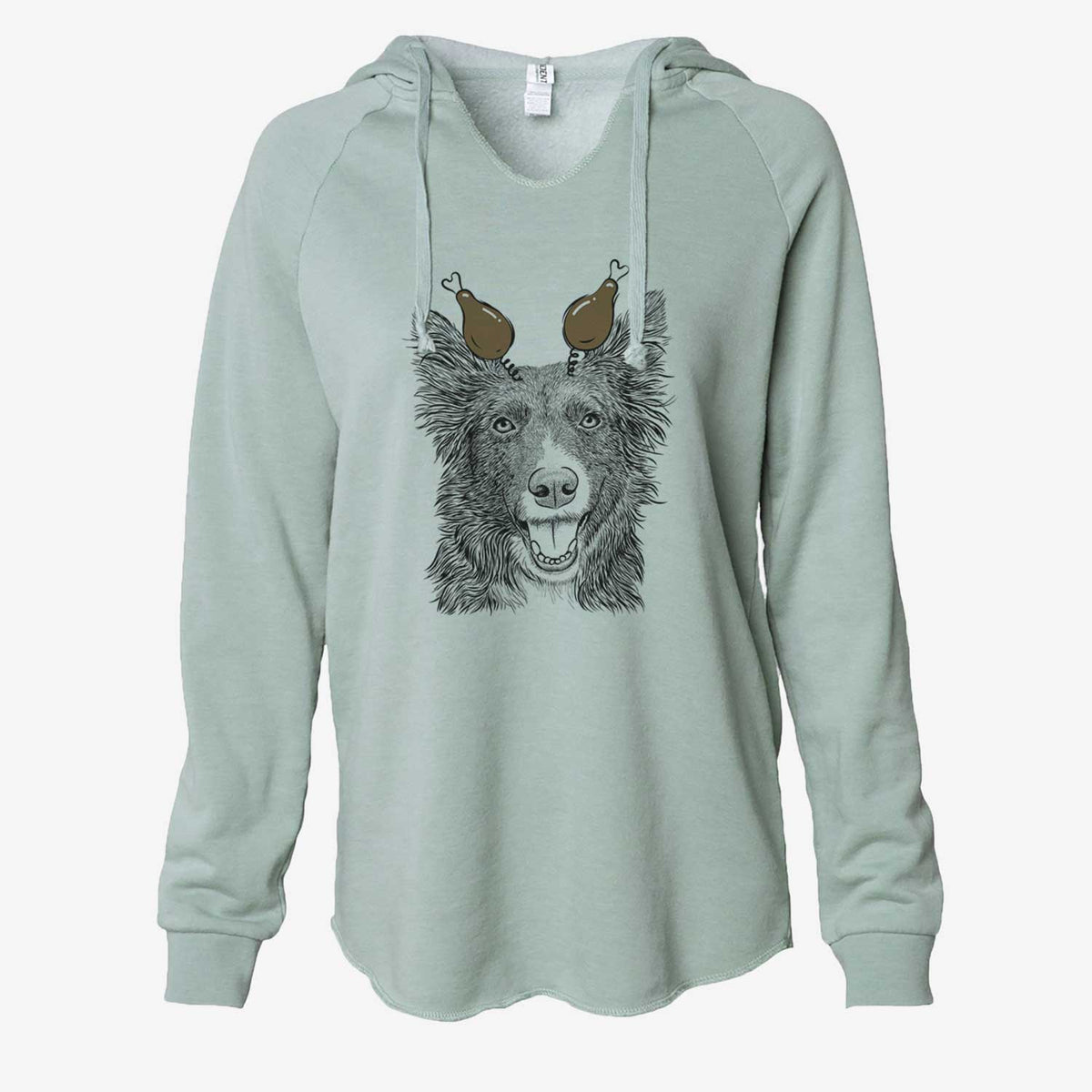 Thanksgiving Marti the Border Collie - Cali Wave Hooded Sweatshirt