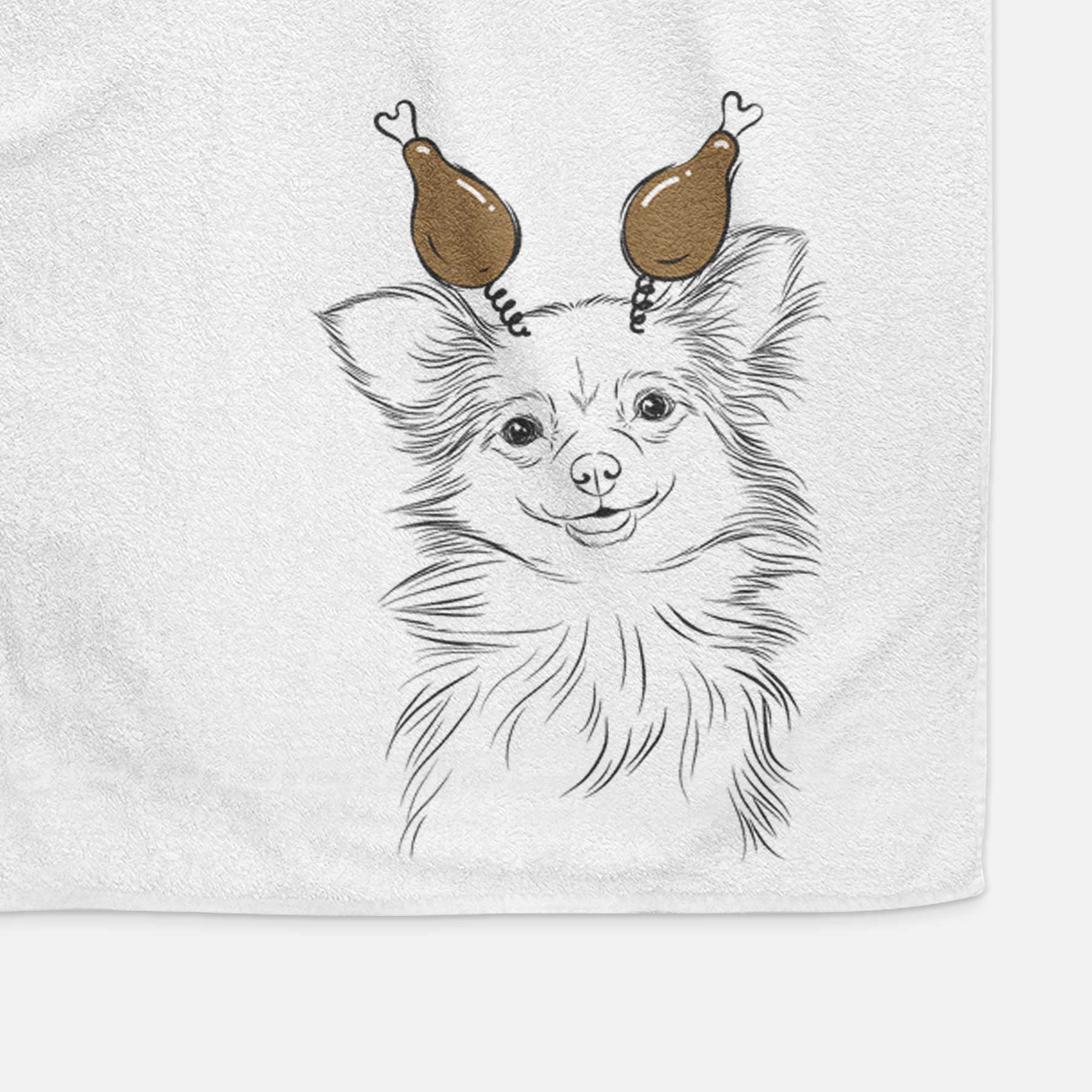 Marzi the Long Haired Chihuahua Decorative Hand Towel