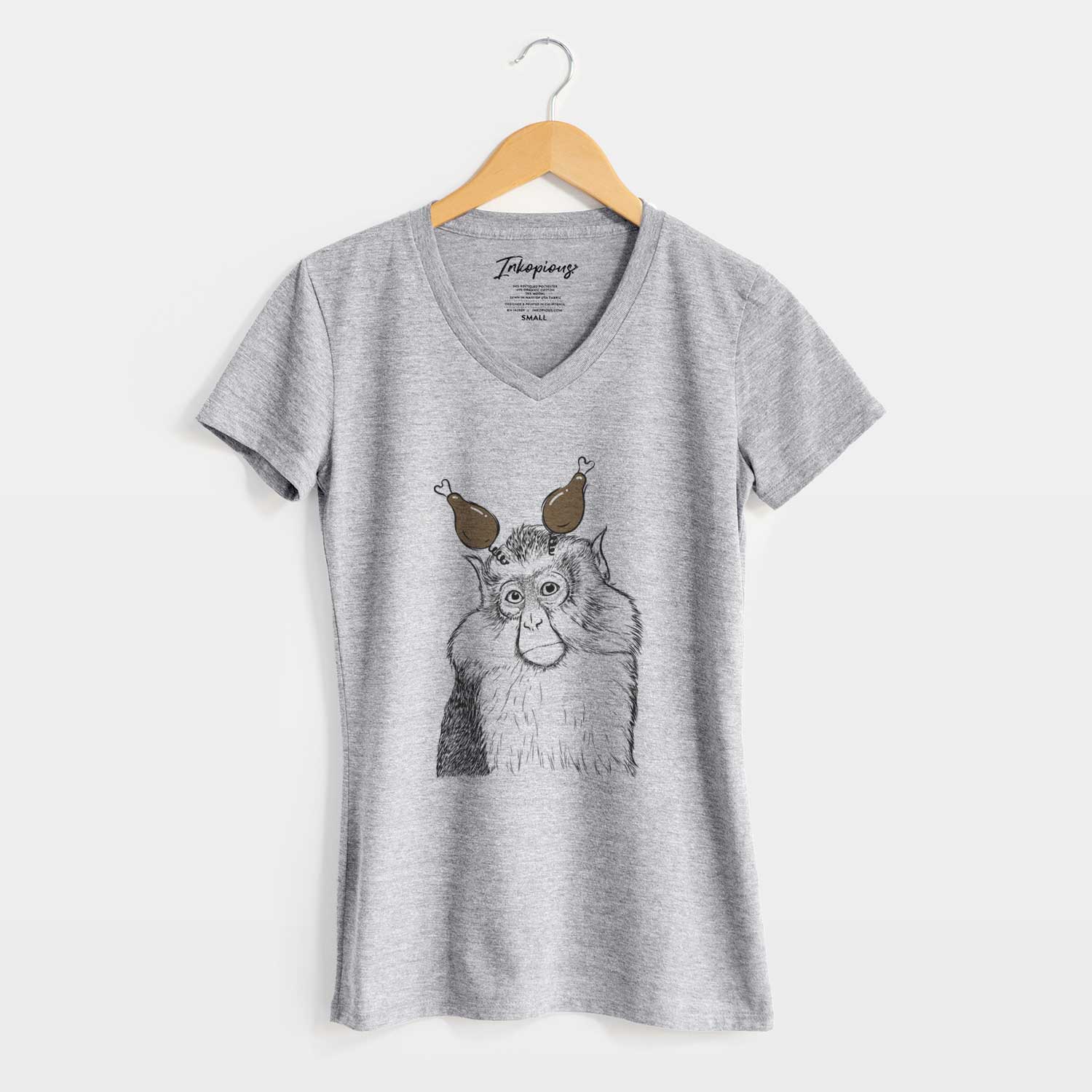 Thanksgiving Matata the Mona Monkey - Women's V-neck Shirt