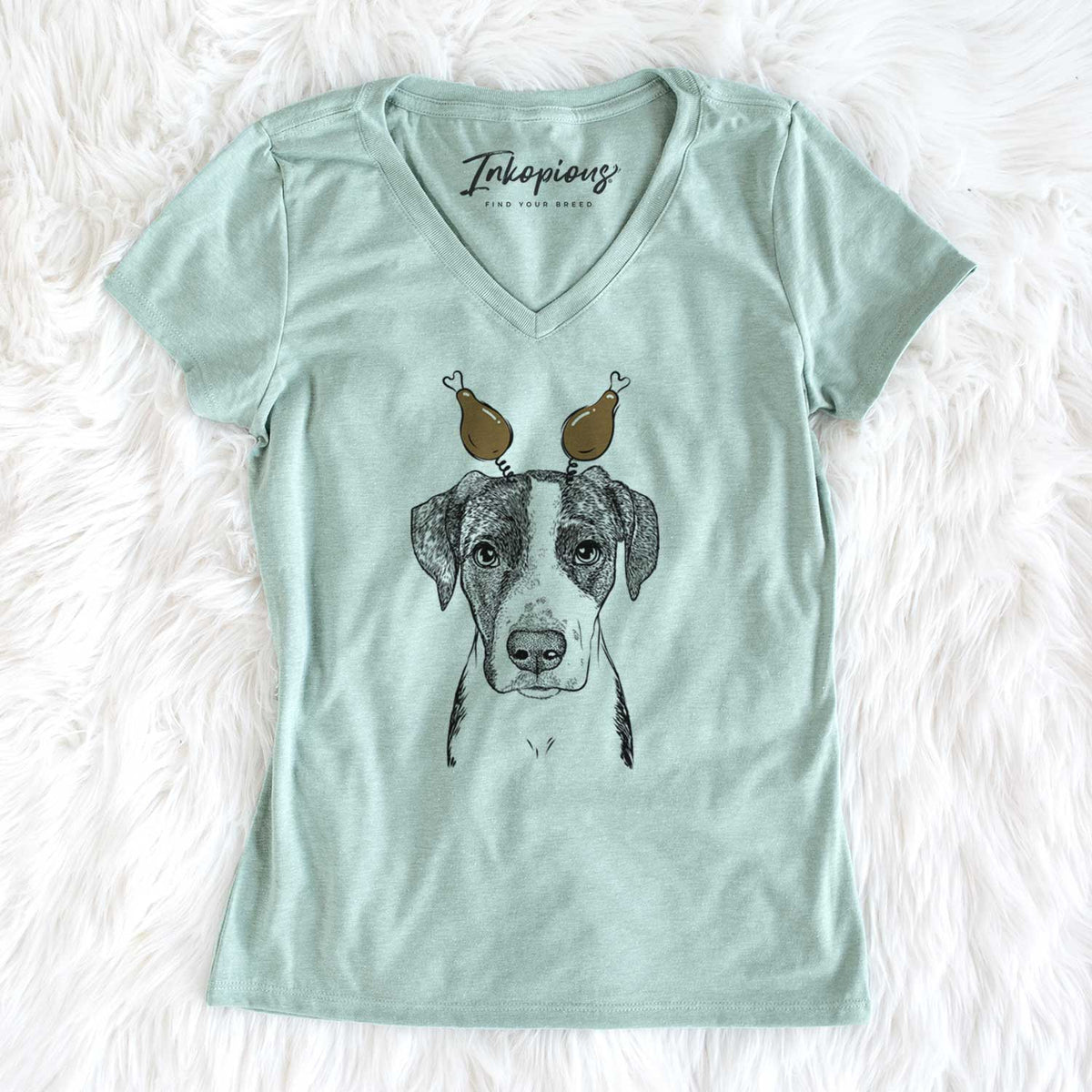 Thanksgiving Milo the Mixed Breed - Women's V-neck Shirt