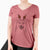 Thanksgiving Mitsu the Shiba Inu - Women's V-neck Shirt