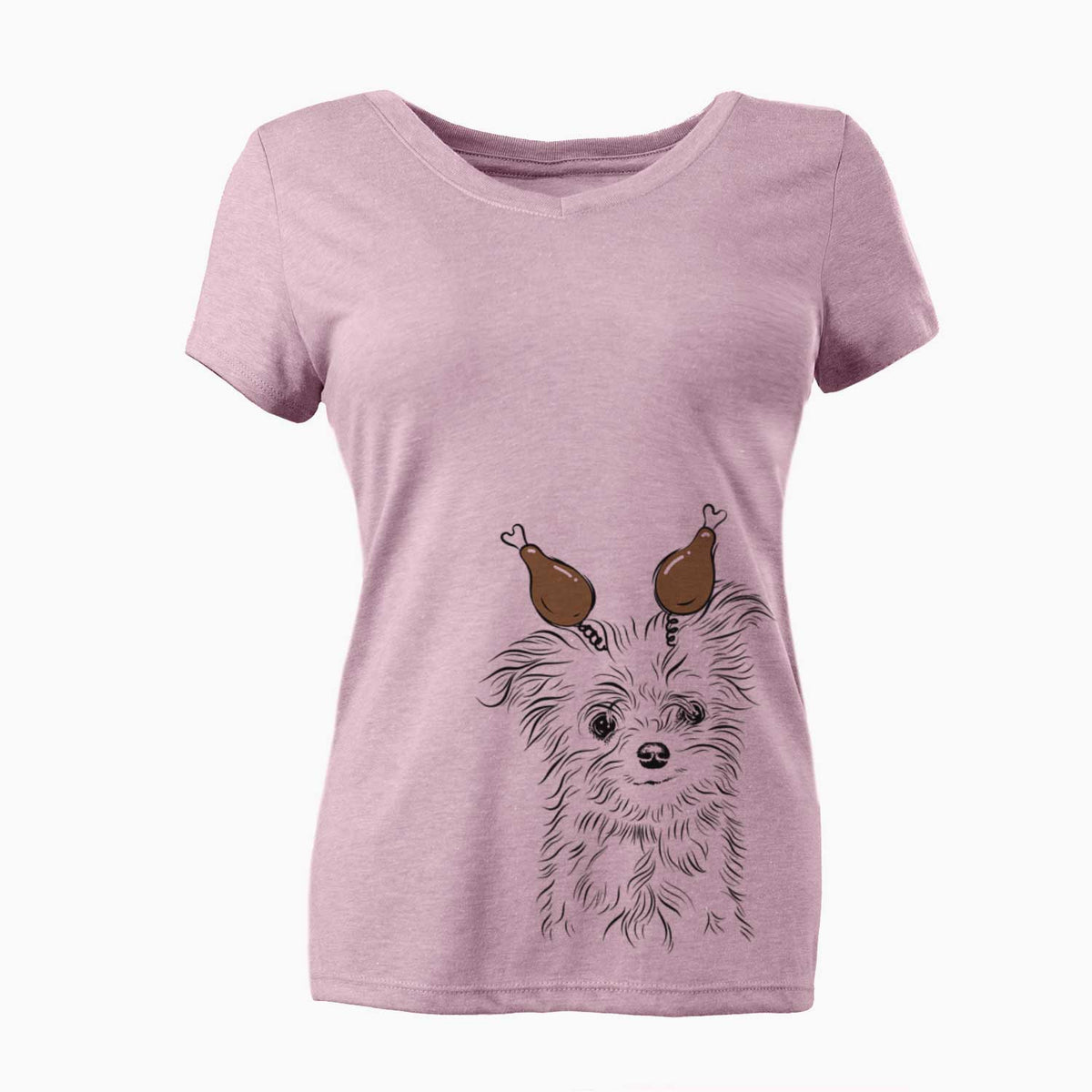 Thanksgiving Mr. Gucci Poochi the Maltese - Women's V-neck Shirt