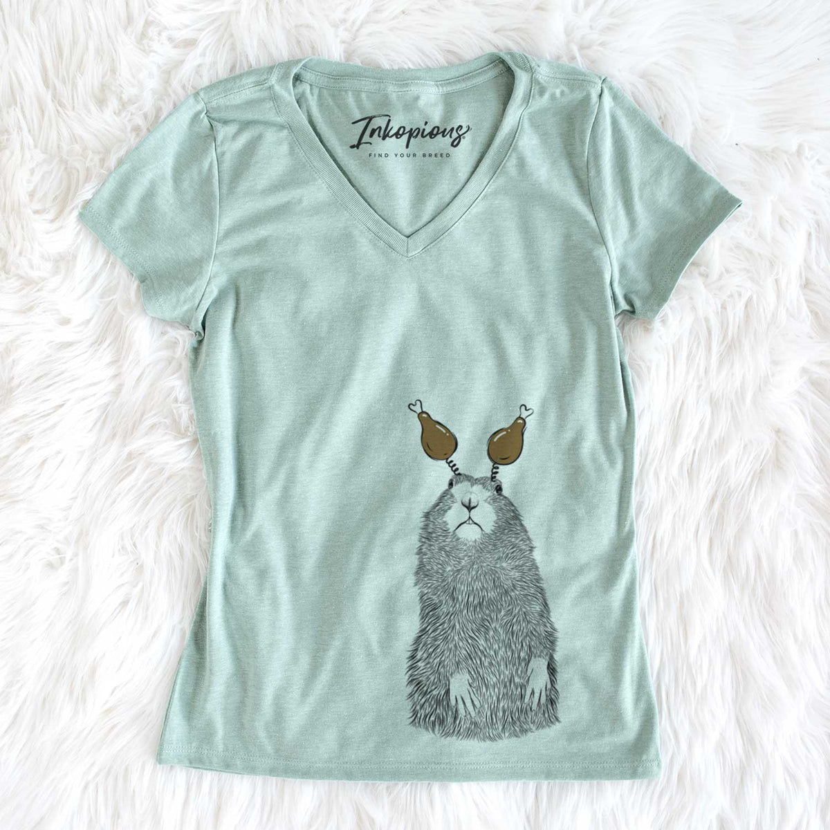 Thanksgiving Mr. Otis the Prairie Dog - Women&#39;s V-neck Shirt