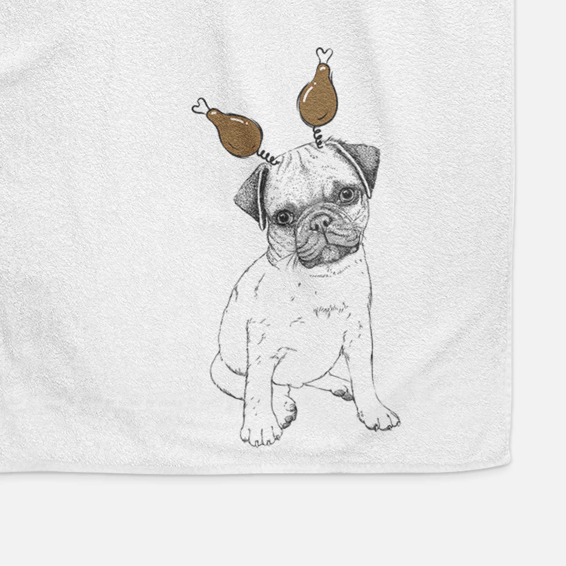 Nelson the Pug Puppy Decorative Hand Towel