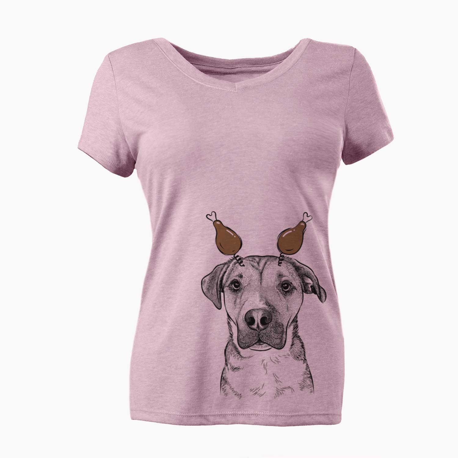 Thanksgiving Nemo the Mixed Breed - Women's V-neck Shirt