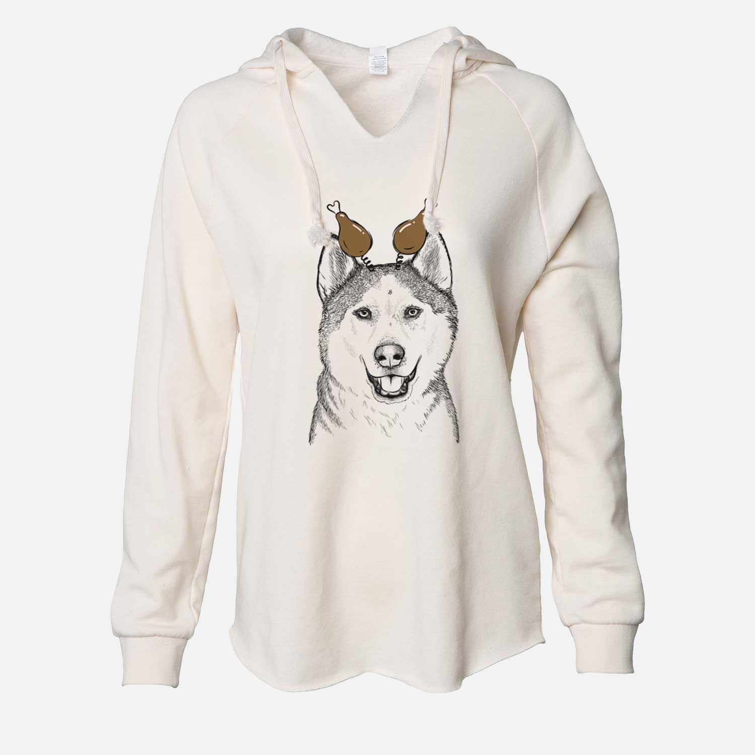 Thanksgiving Nika the Siberian Husky - Cali Wave Hooded Sweatshirt