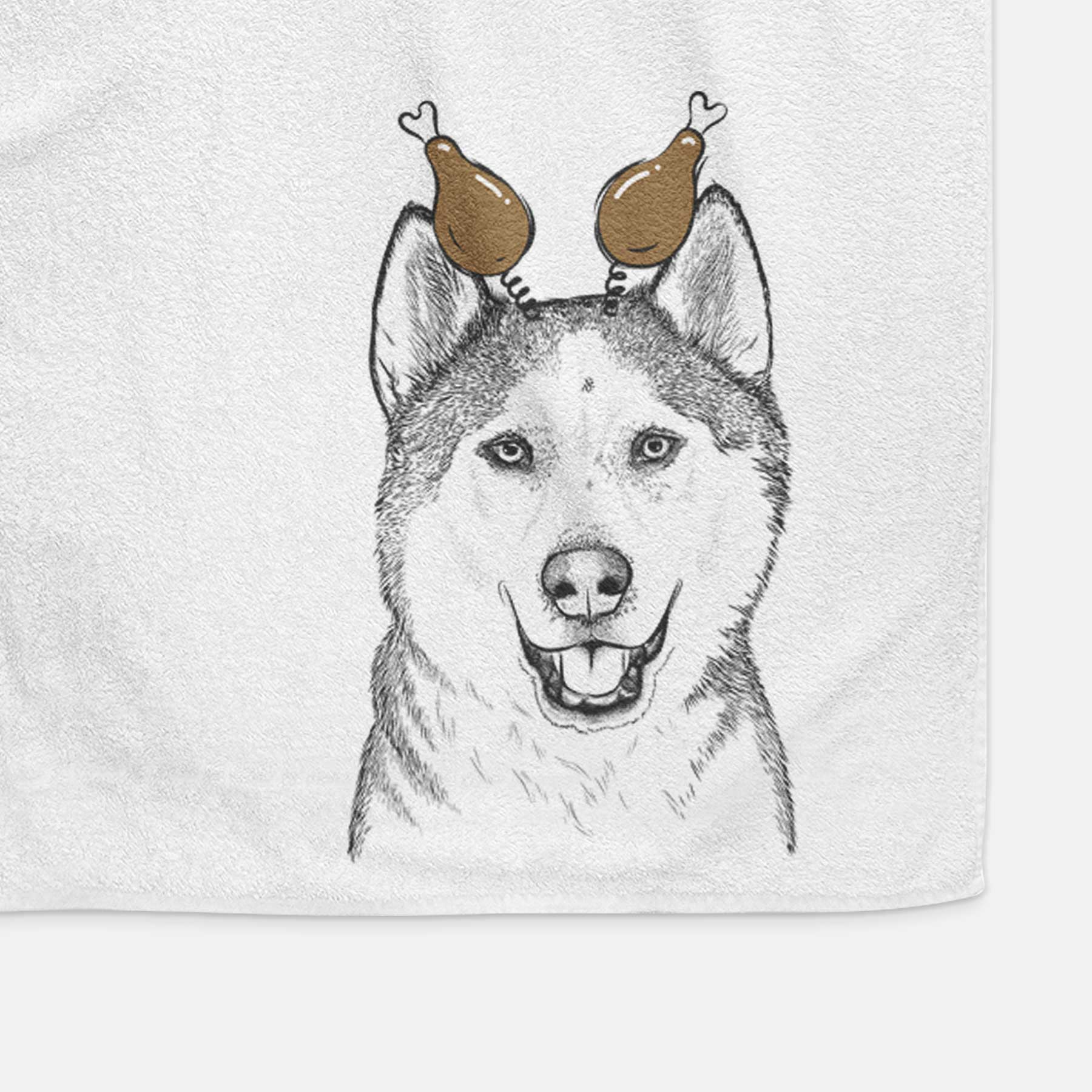 Nika the Siberian Husky Decorative Hand Towel