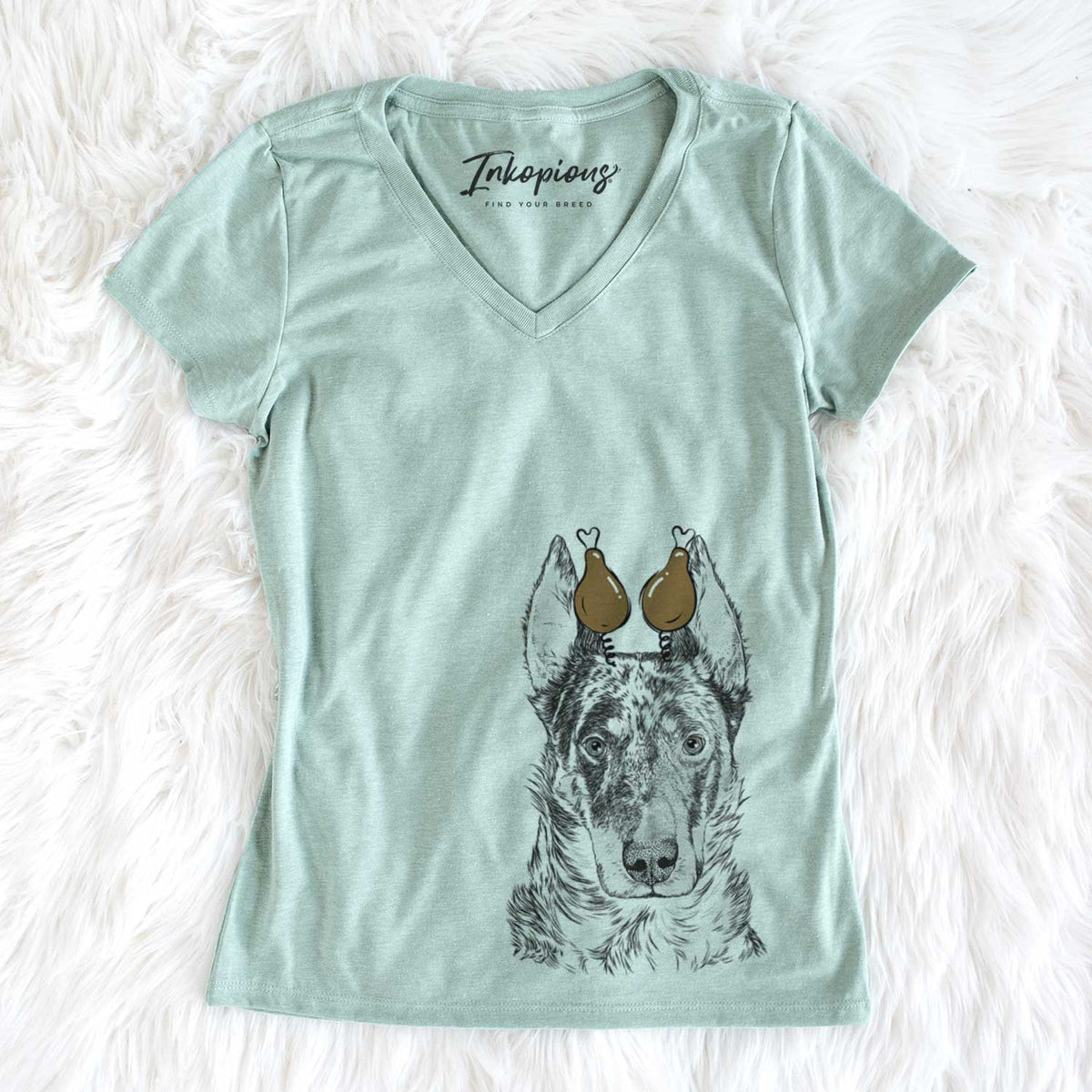 Thanksgiving Nori the Beauceron - Women&#39;s V-neck Shirt