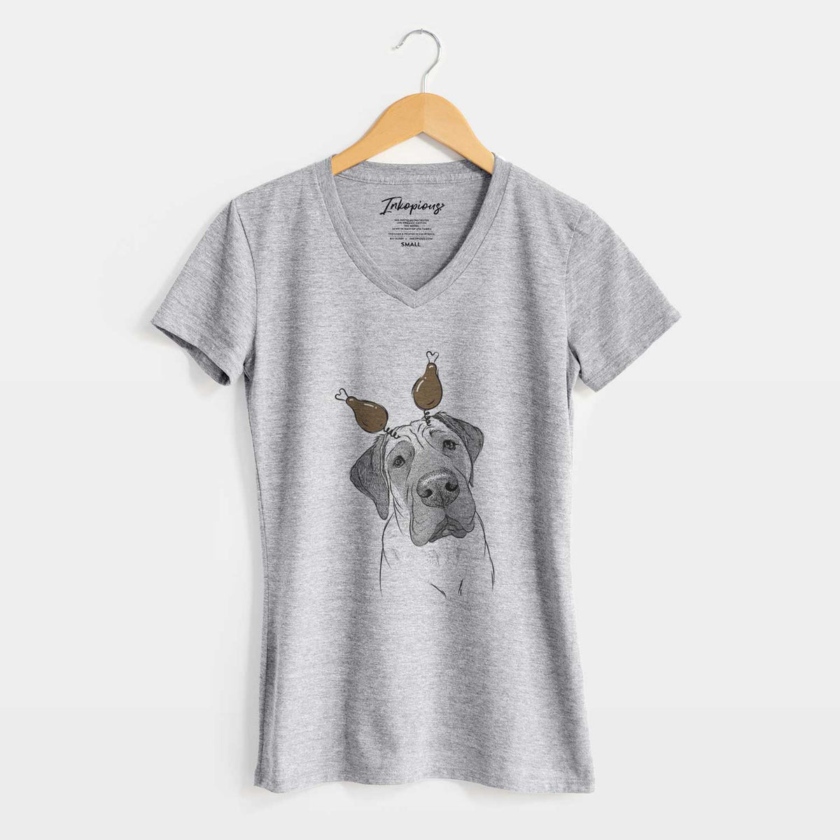 Thanksgiving Nutterbutter the English Mastiff - Women's V-neck Shirt