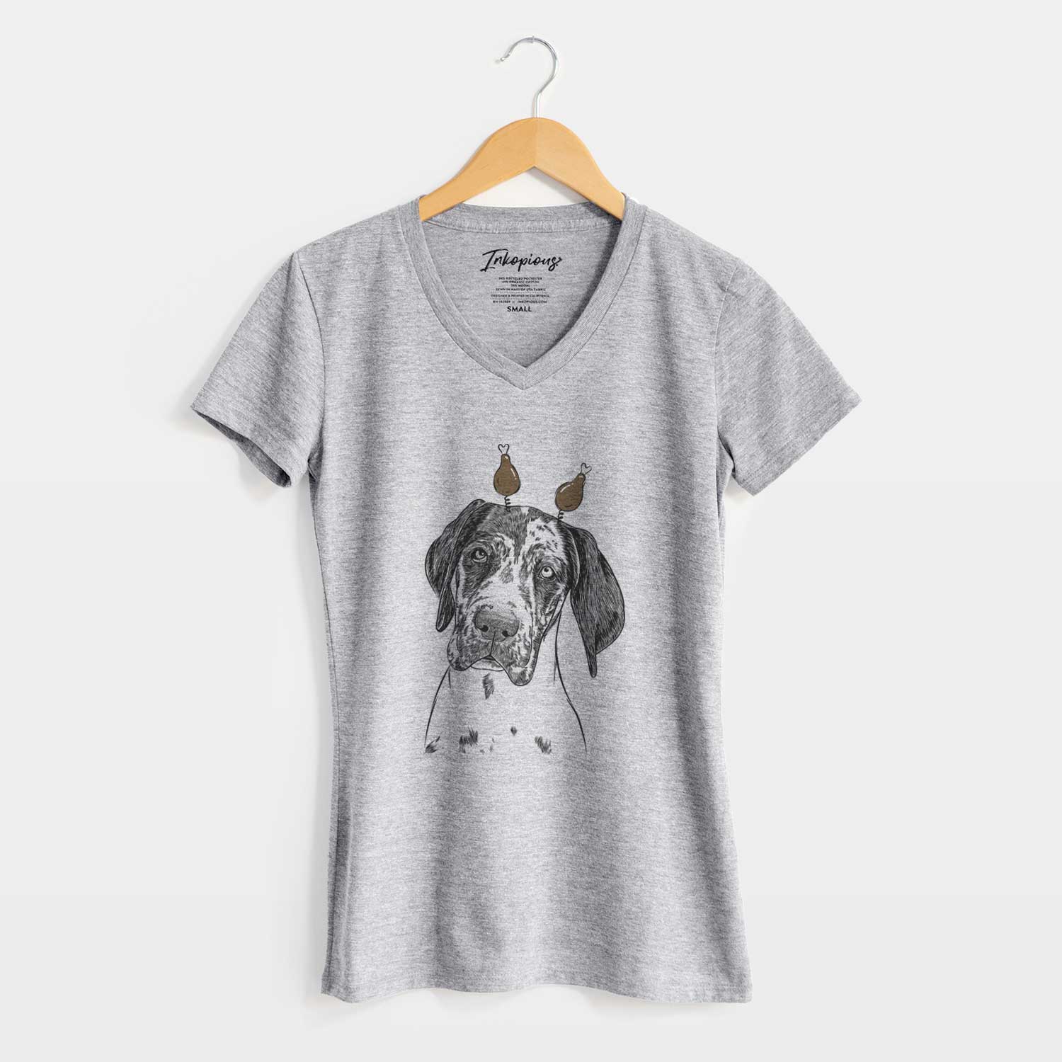 Thanksgiving Nyx the Great Dane - Women's V-neck Shirt