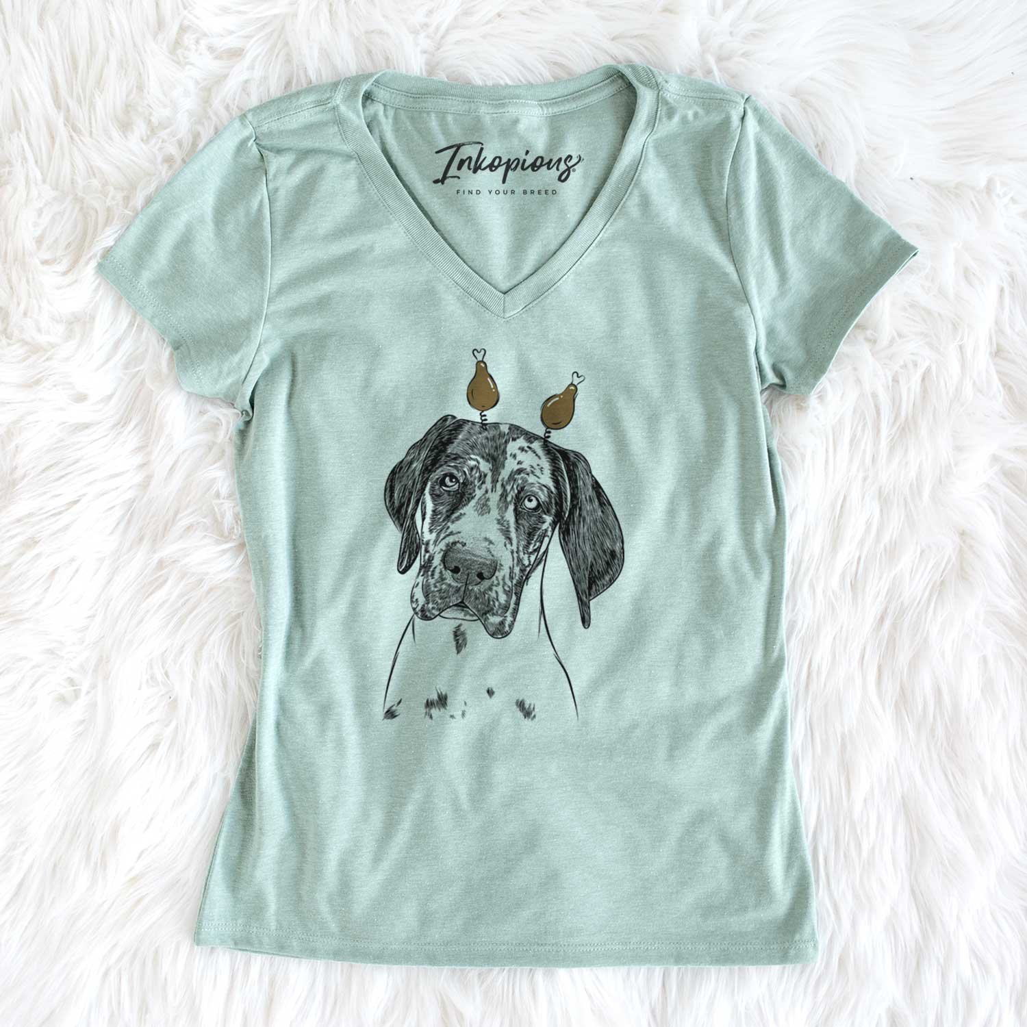 Thanksgiving Nyx the Great Dane - Women's V-neck Shirt