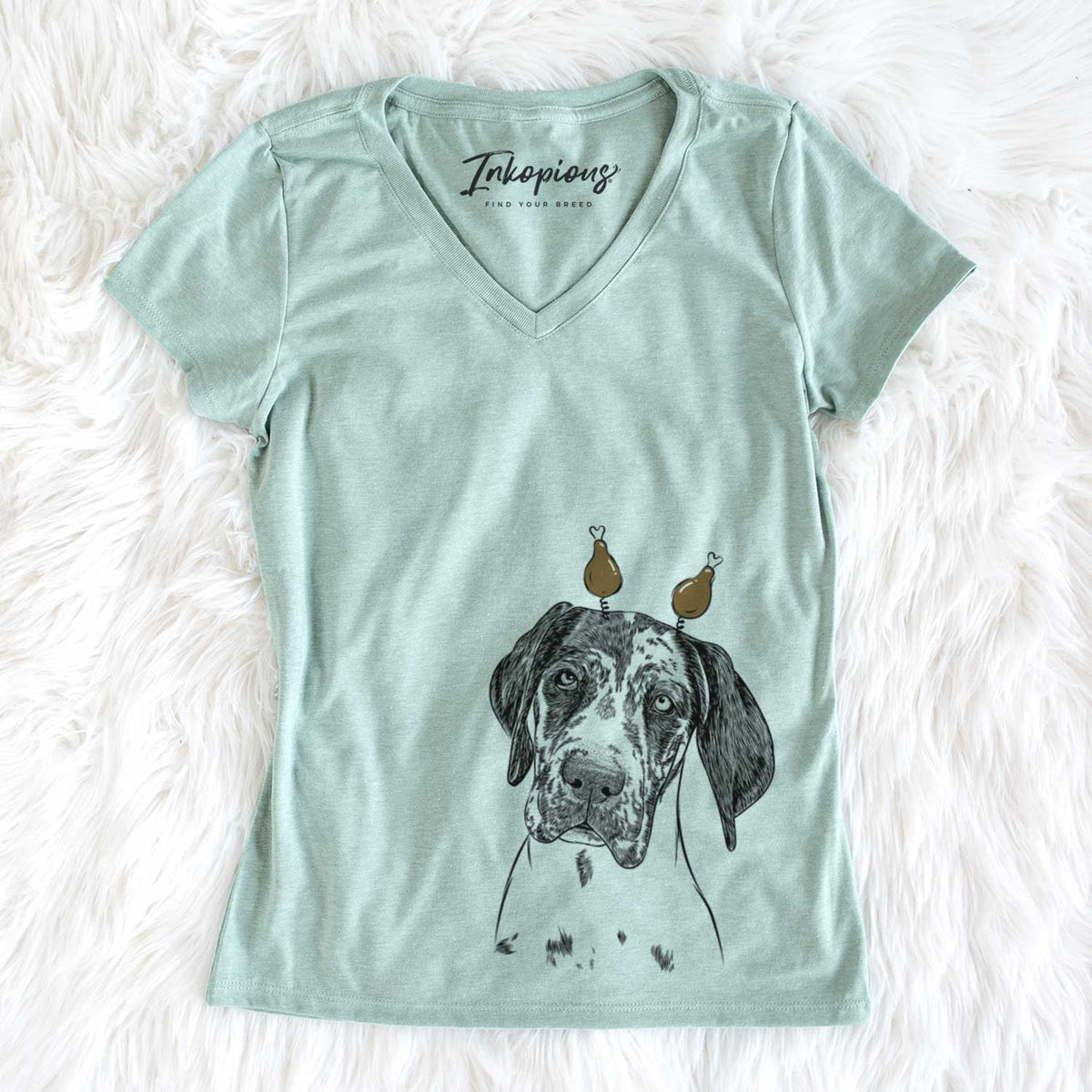 Thanksgiving Nyx the Great Dane - Women&#39;s V-neck Shirt