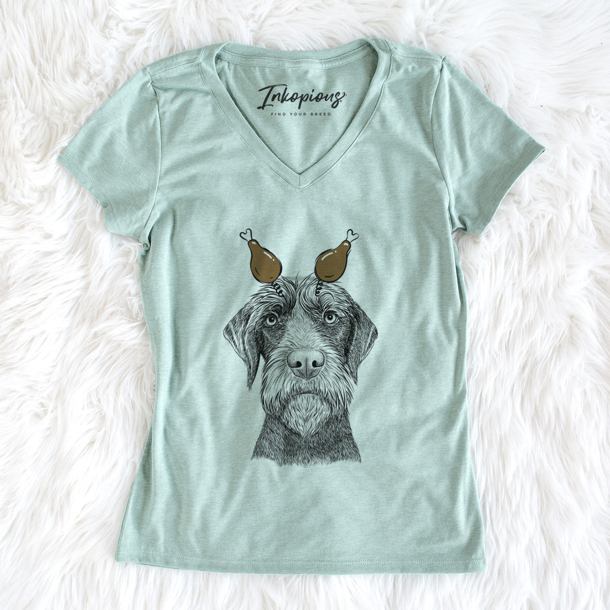 Thanksgiving Oakley the Pudelpointer - Women's Perfect V-neck Shirt