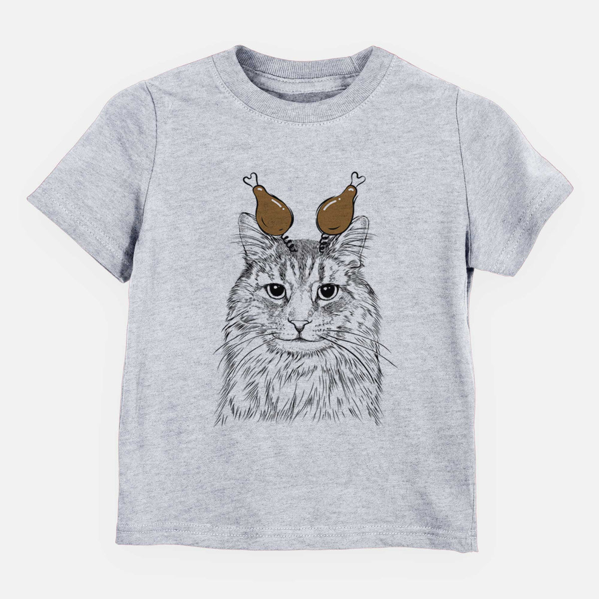 Thanksgiving Oliver Fluff the Maine Coon Mix Cat - Kids/Youth/Toddler Shirt