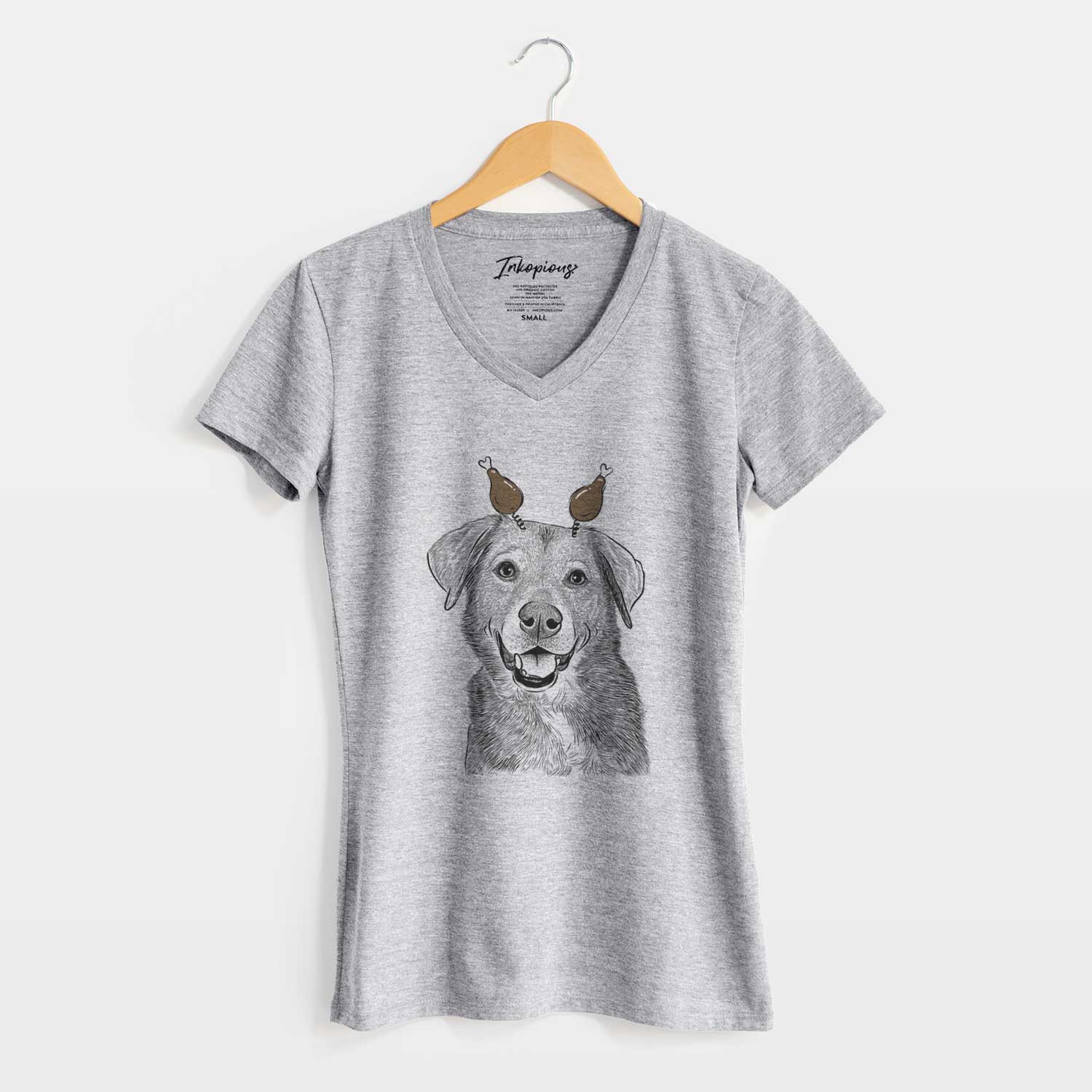 Thanksgiving Oliver the Mixed Breed - Women's V-neck Shirt