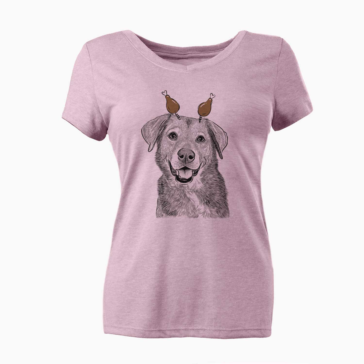 Thanksgiving Oliver the Mixed Breed - Women's V-neck Shirt