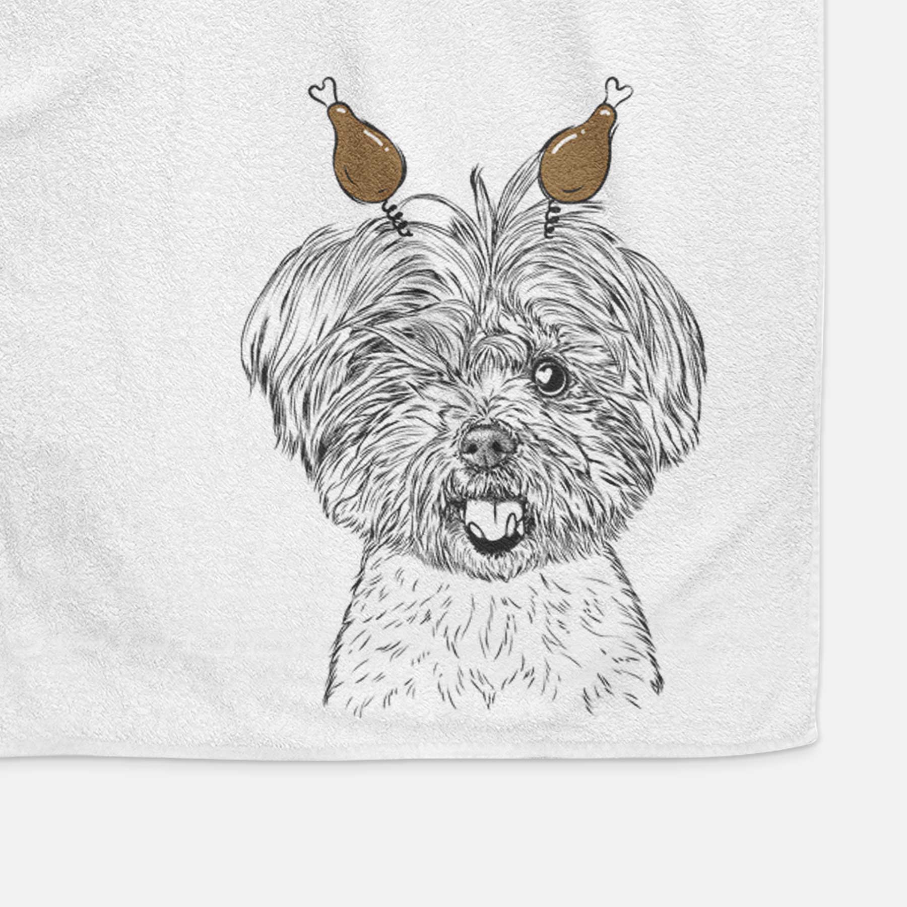 Oliver the Yorkie Mix Decorative Hand Towel