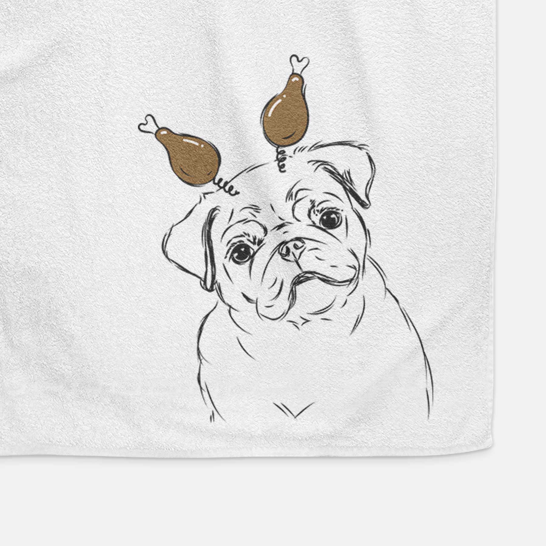 Otis the Pug Decorative Hand Towel