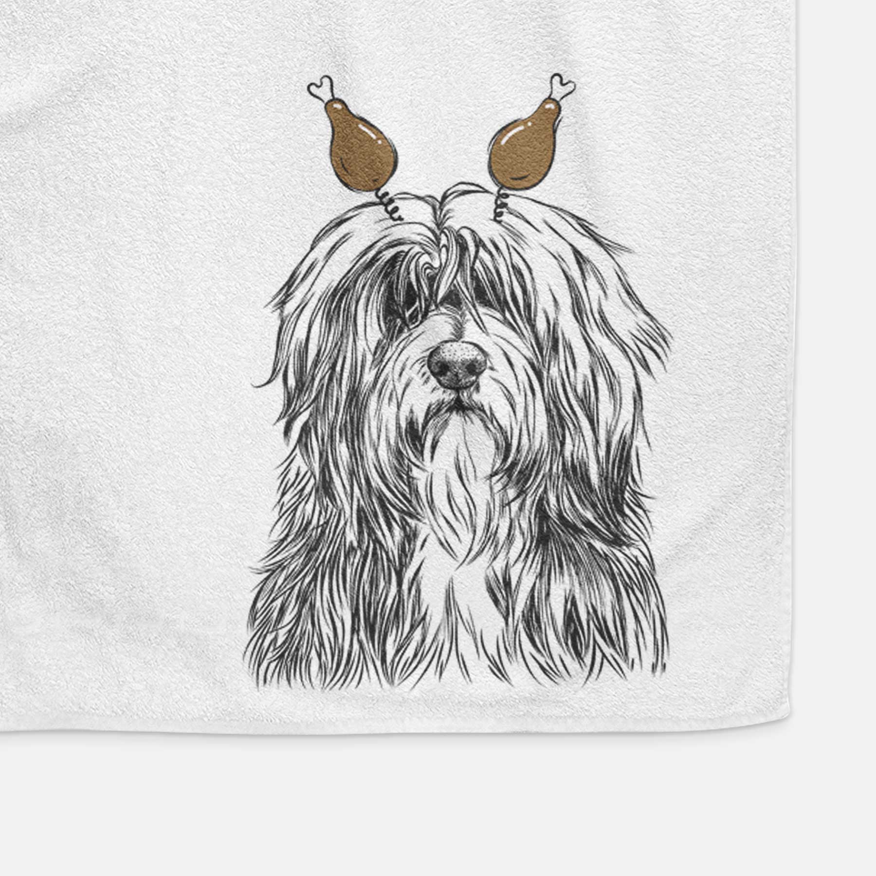 Otto the Polish Lowland Sheepdog Decorative Hand Towel