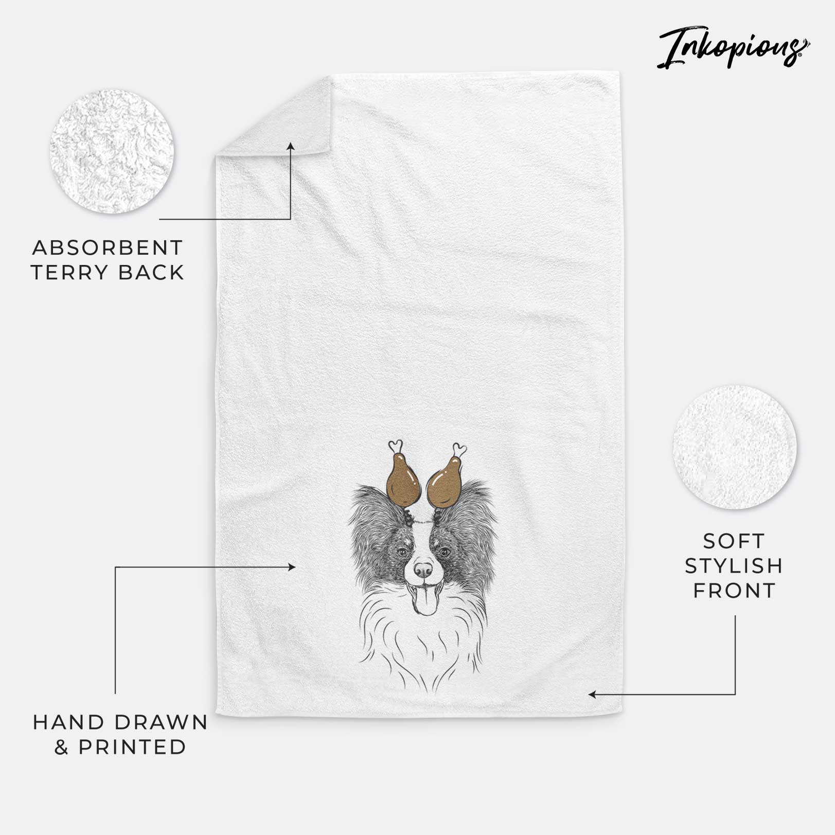 Patrick the Papillon Decorative Hand Towel