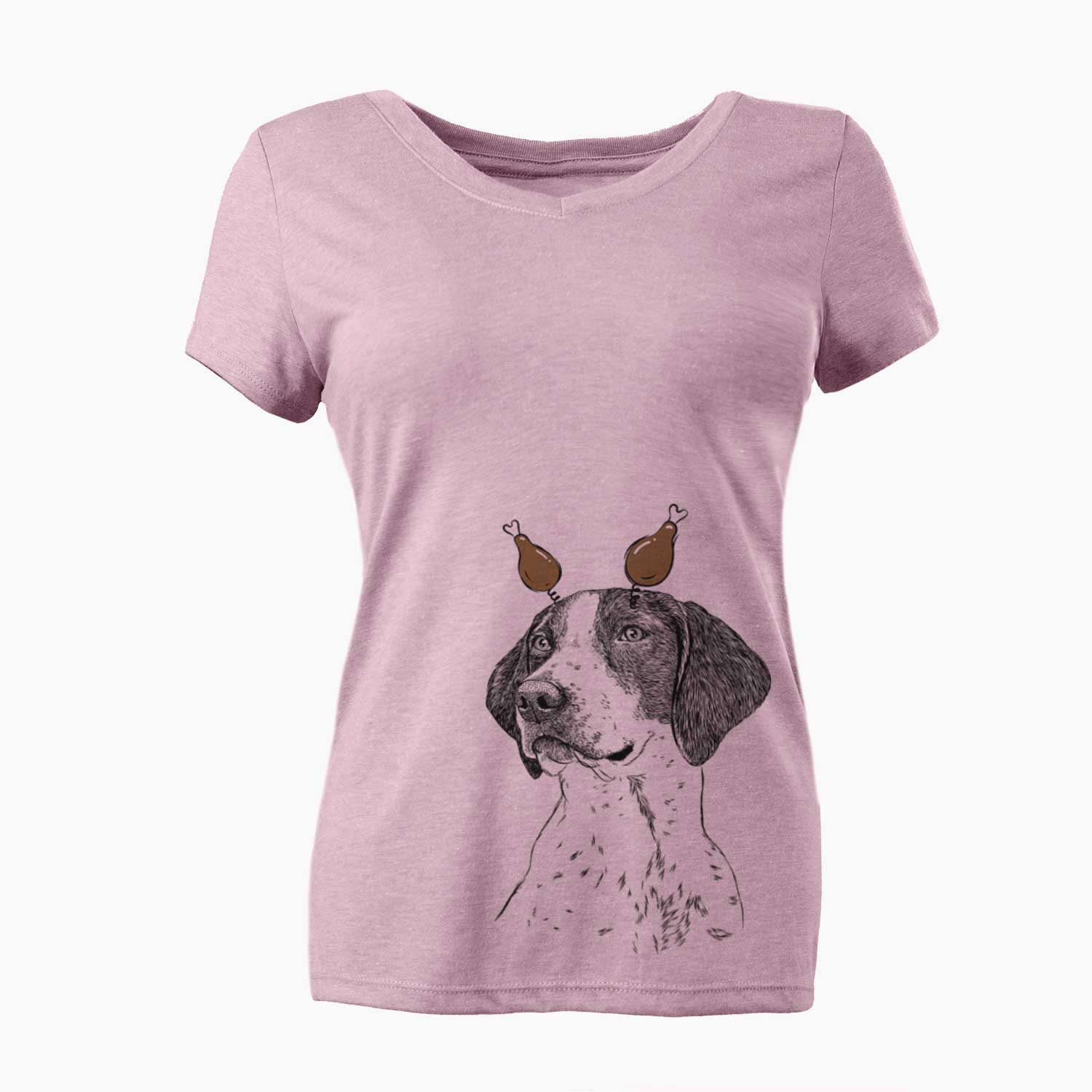 Thanksgiving Payton the Mixed Breed - Women's V-neck Shirt