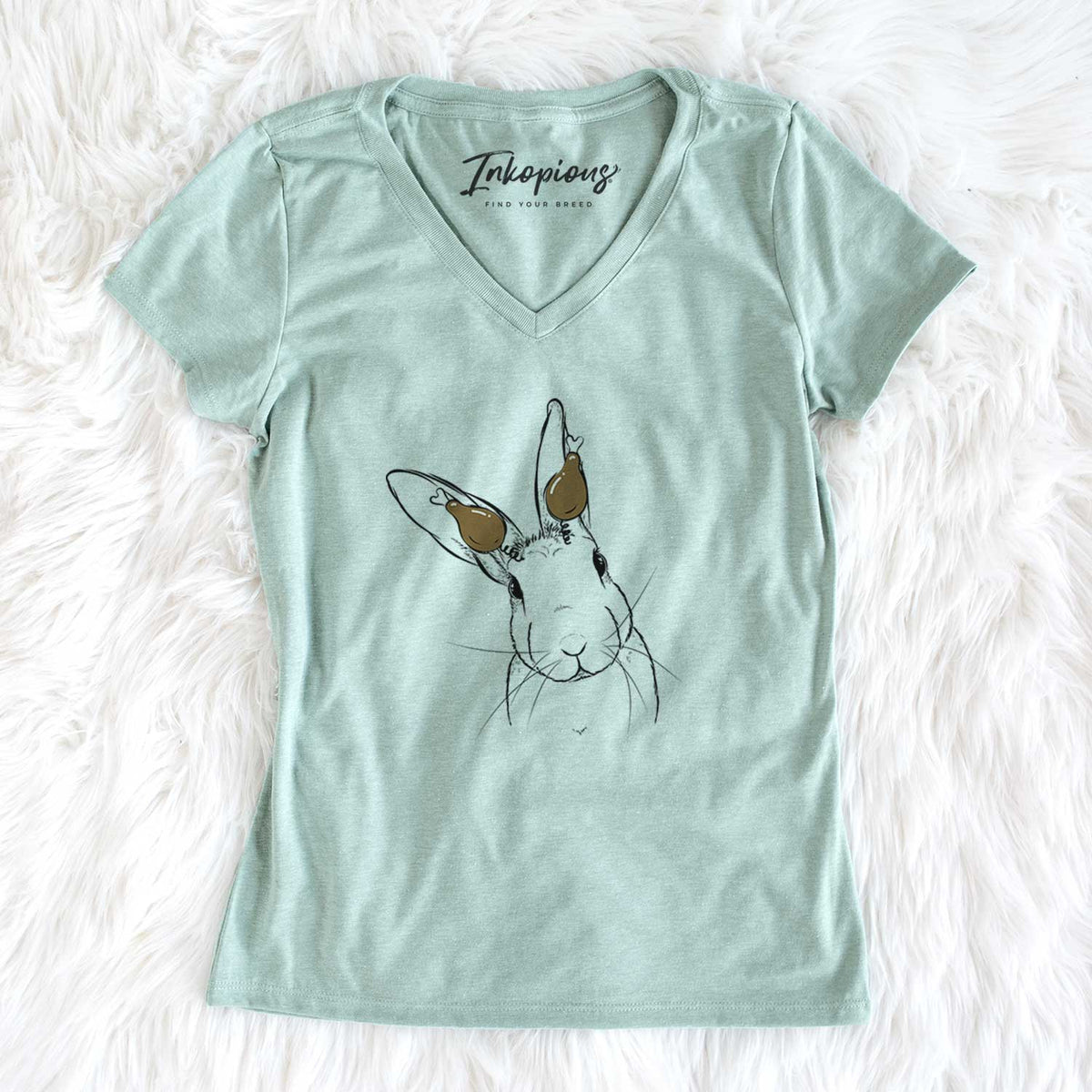 Thanksgiving Penny the Belgian Hare - Women's V-neck Shirt