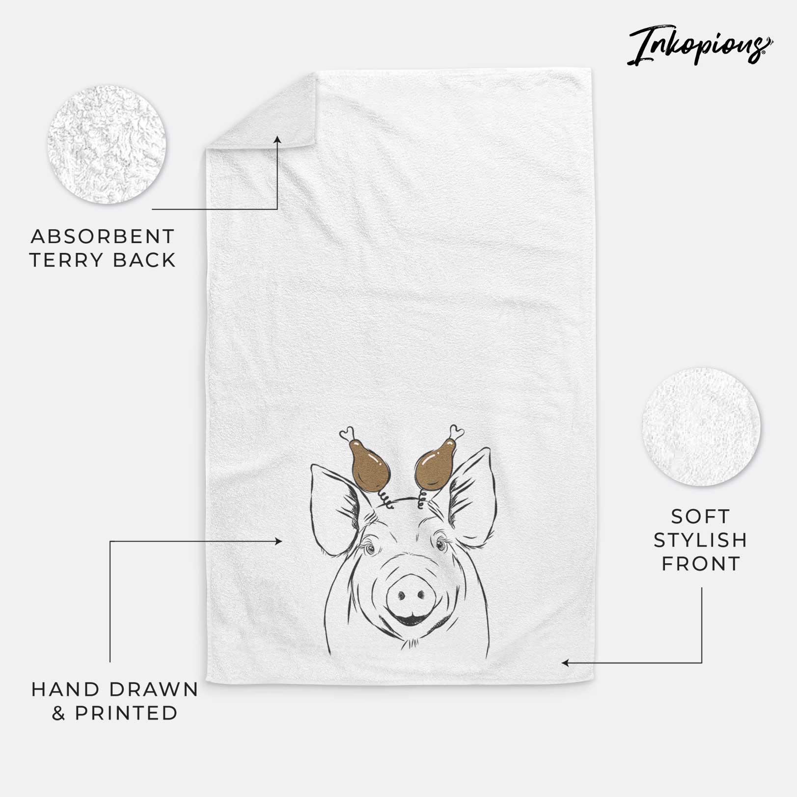 Perry the Pig Decorative Hand Towel