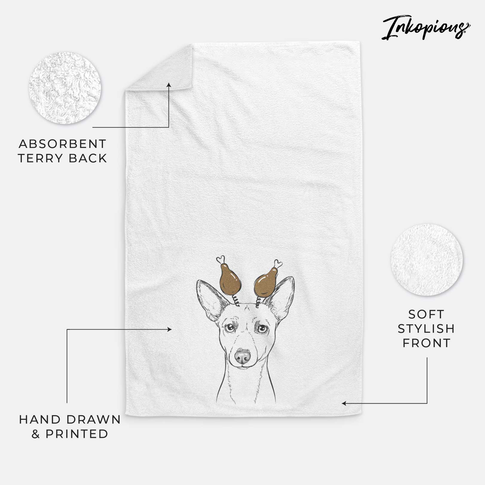 Perry the Portuguese Podengo Decorative Hand Towel