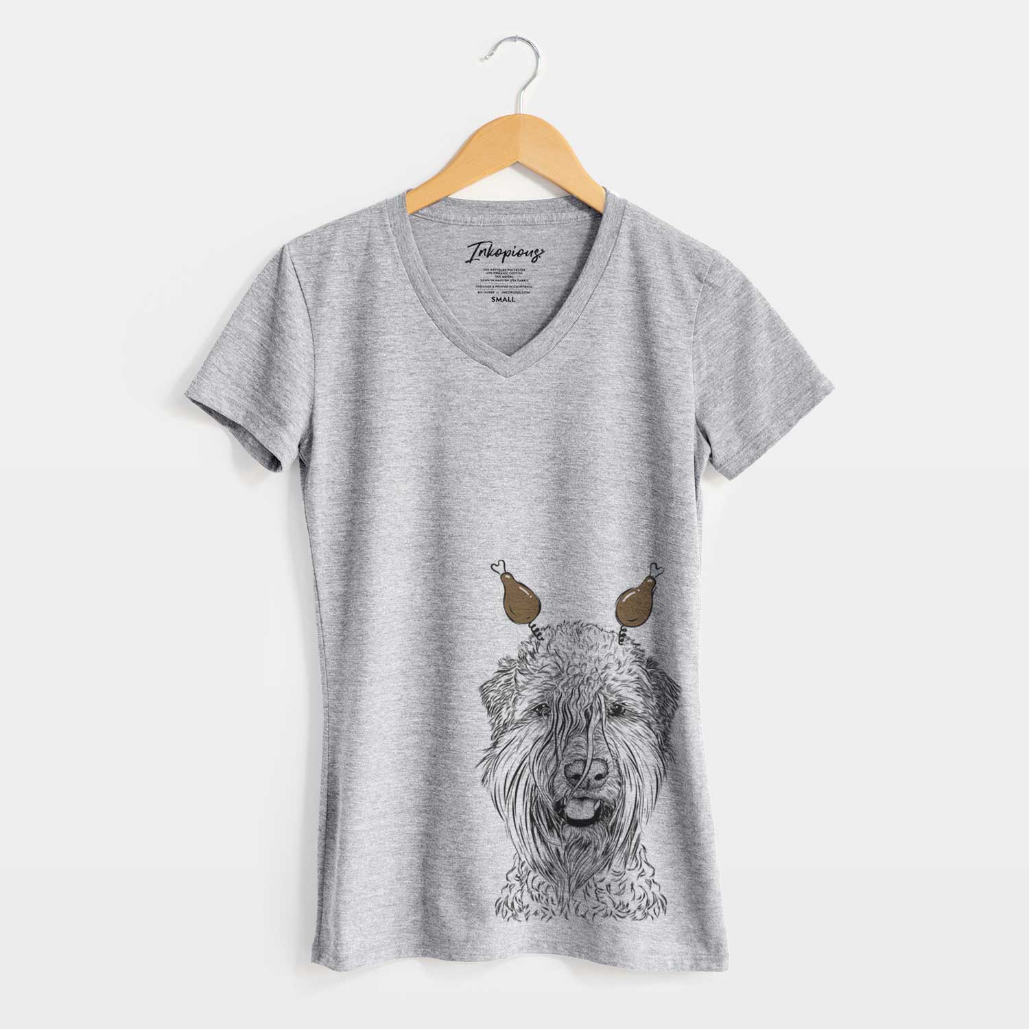 Thanksgiving Pierre the Soft Coated Wheaten Terrier - Women's V-neck Shirt