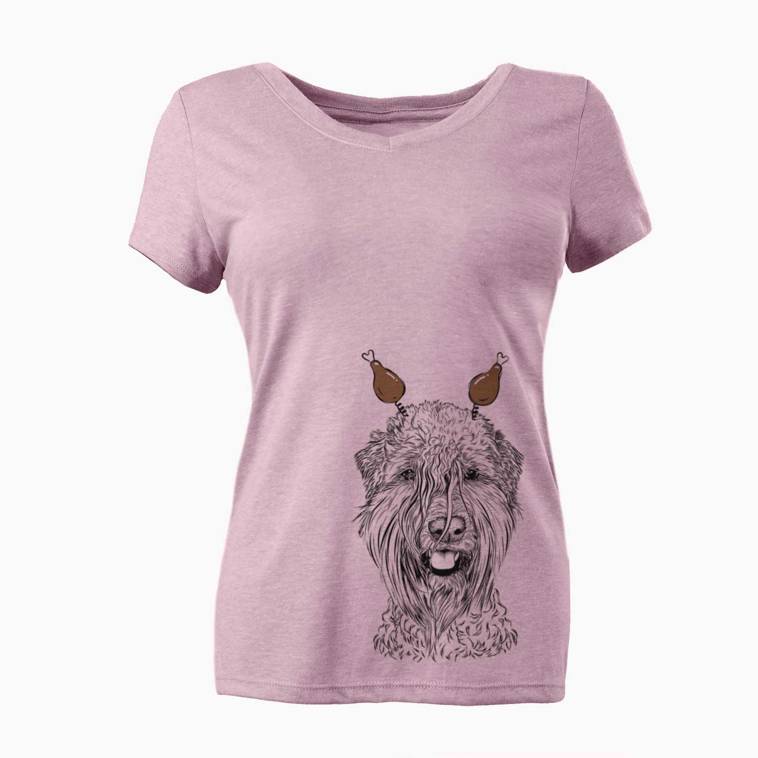 Thanksgiving Pierre the Soft Coated Wheaten Terrier - Women's V-neck Shirt