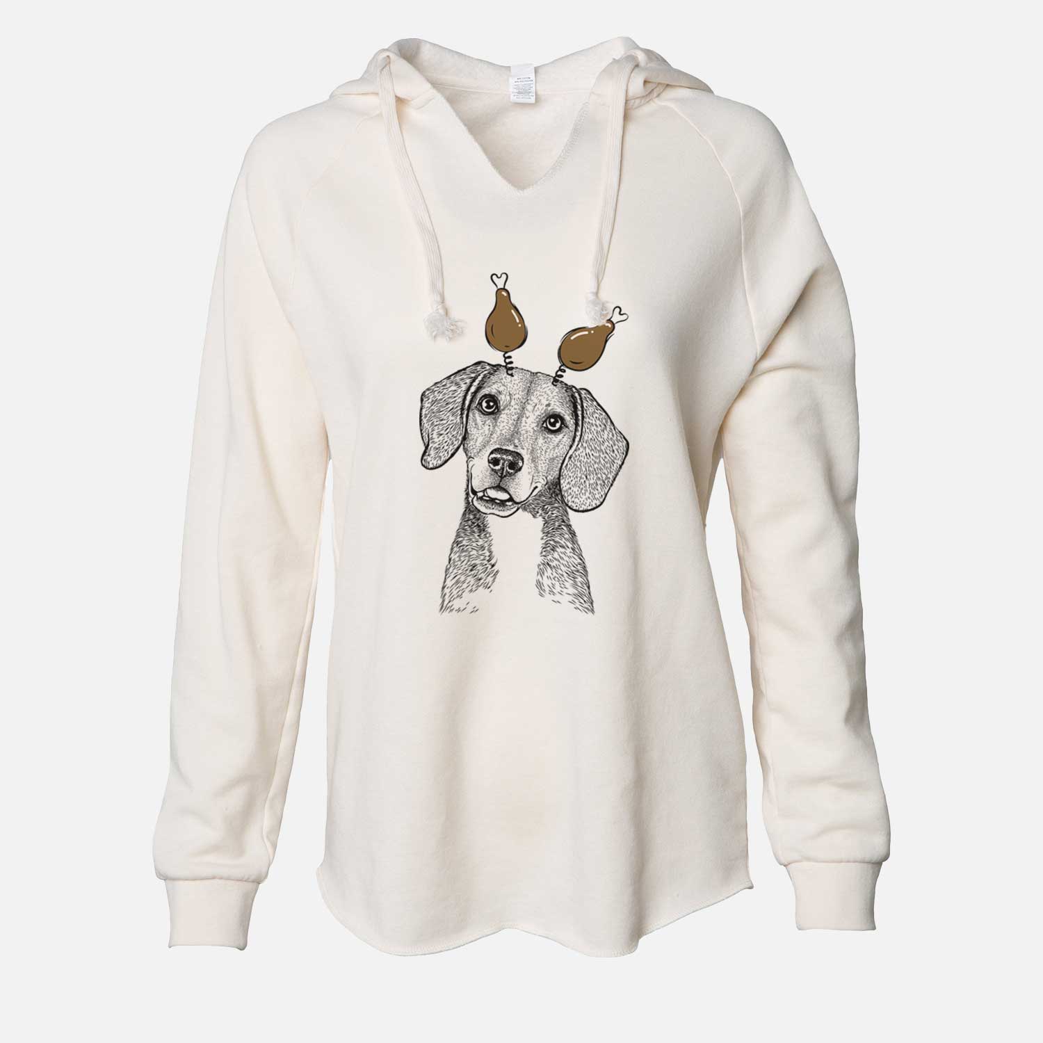 Thanksgiving Piggy the Beagle Mix - Cali Wave Hooded Sweatshirt