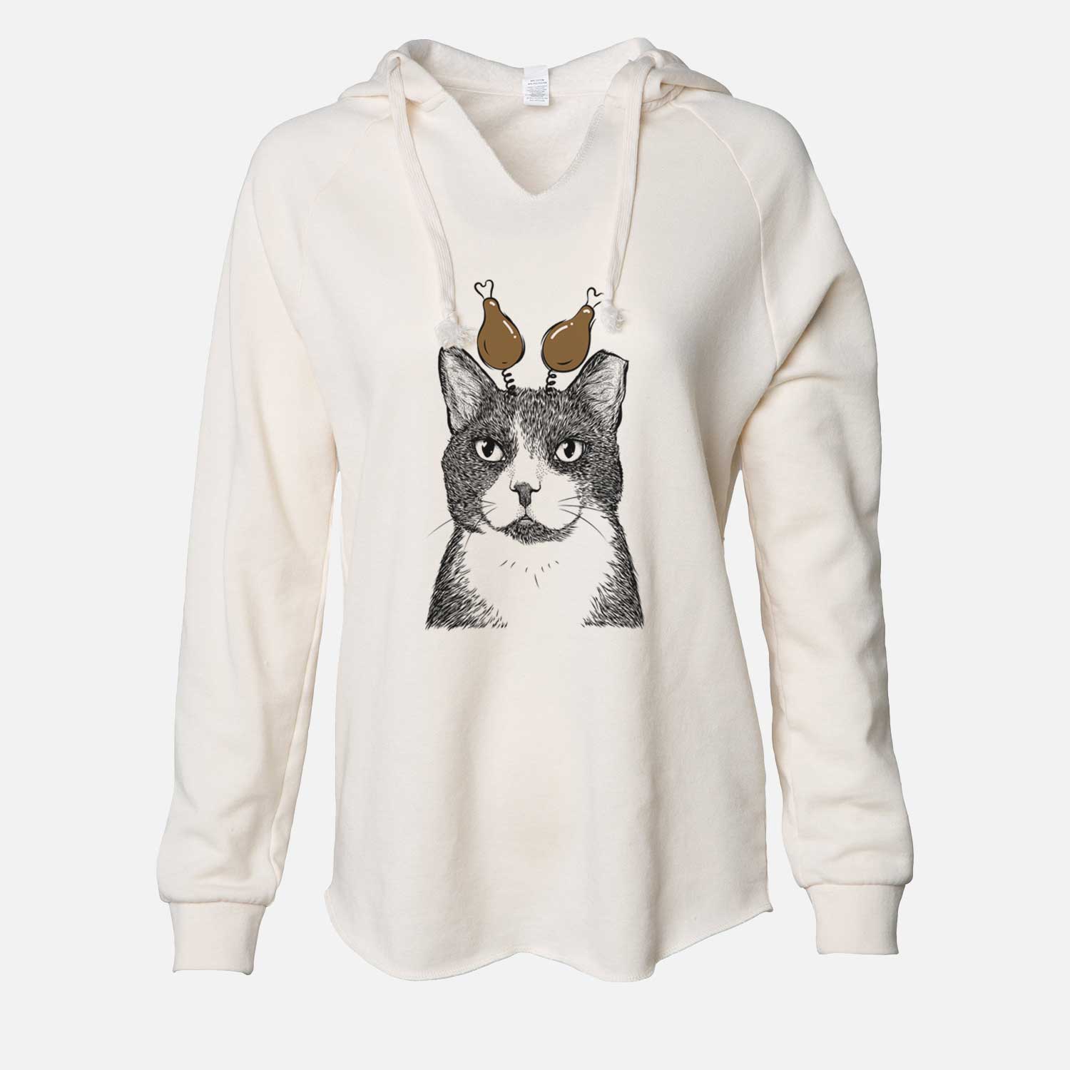 Thanksgiving Pinky the Tuxedo Cat - Cali Wave Hooded Sweatshirt